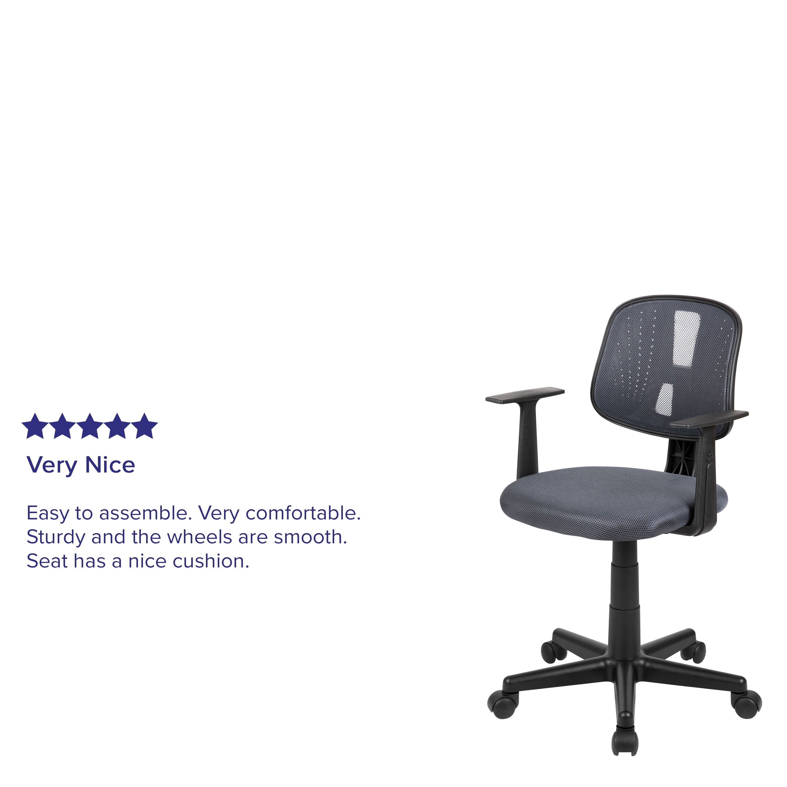 Flash Fundamentals Mid-Back Mesh Swivel Task Office Chair with Pivot Back and Arms