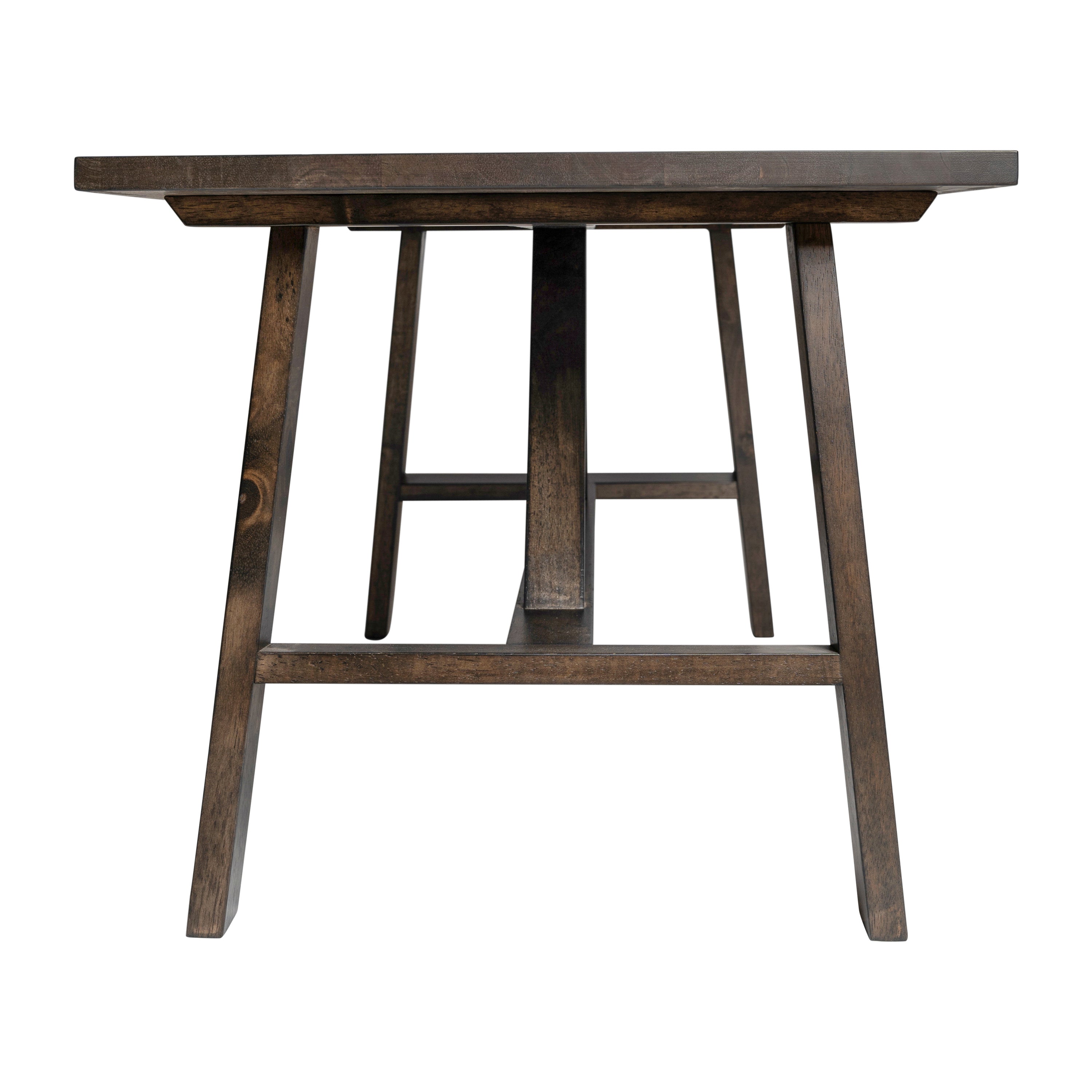 Eli Solid Wood Farmhouse Coffee Table, Trestle Style Accent Table