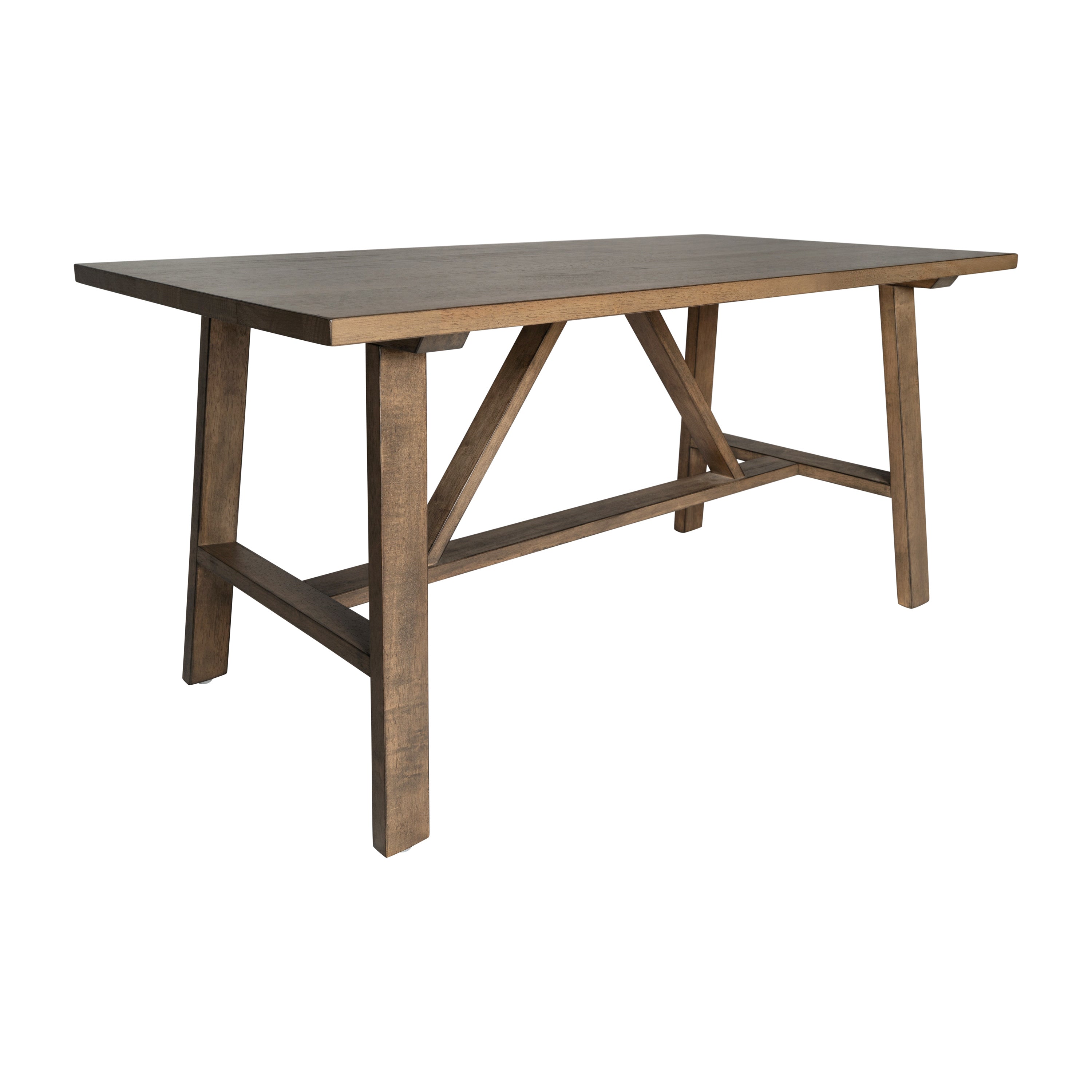 Eli Solid Wood Farmhouse Coffee Table, Trestle Style Accent Table