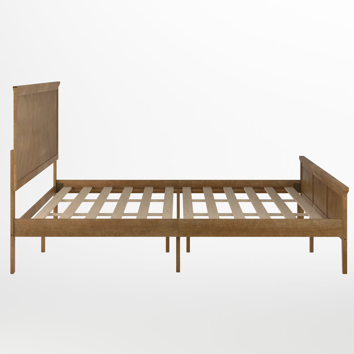 Fiona Solid Wood Platform Bed Frame with Headboard, Footboard, and Slatted Bottom