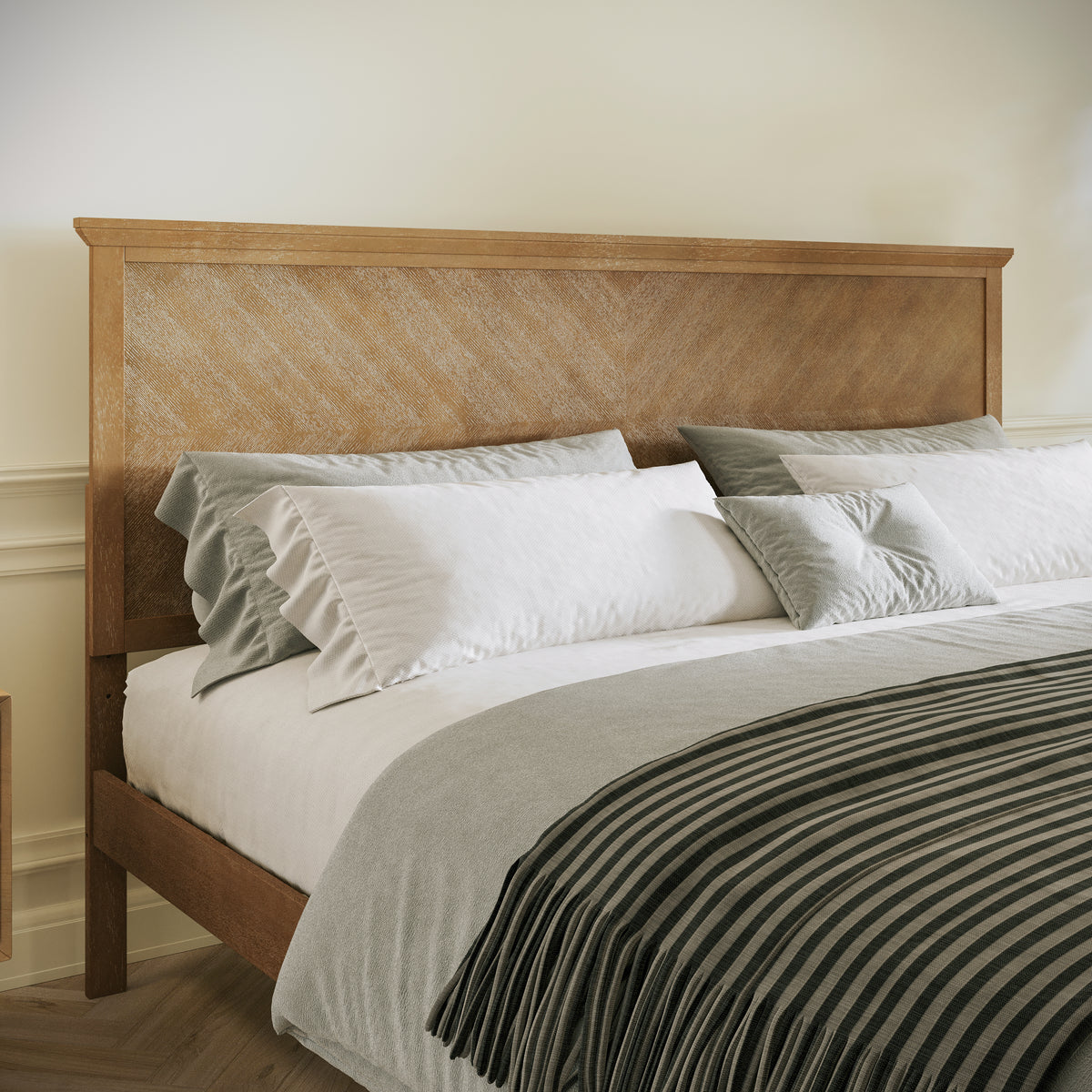 Fiona Solid Wood Platform Bed Frame with Headboard, Footboard, and Slatted Bottom