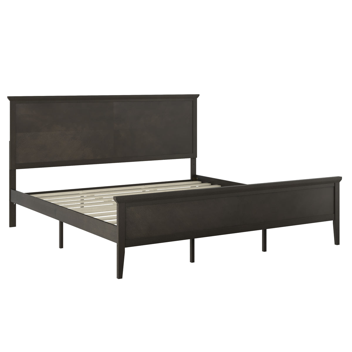 Fiona Solid Wood Platform Bed Frame with Headboard, Footboard, and Slatted Bottom
