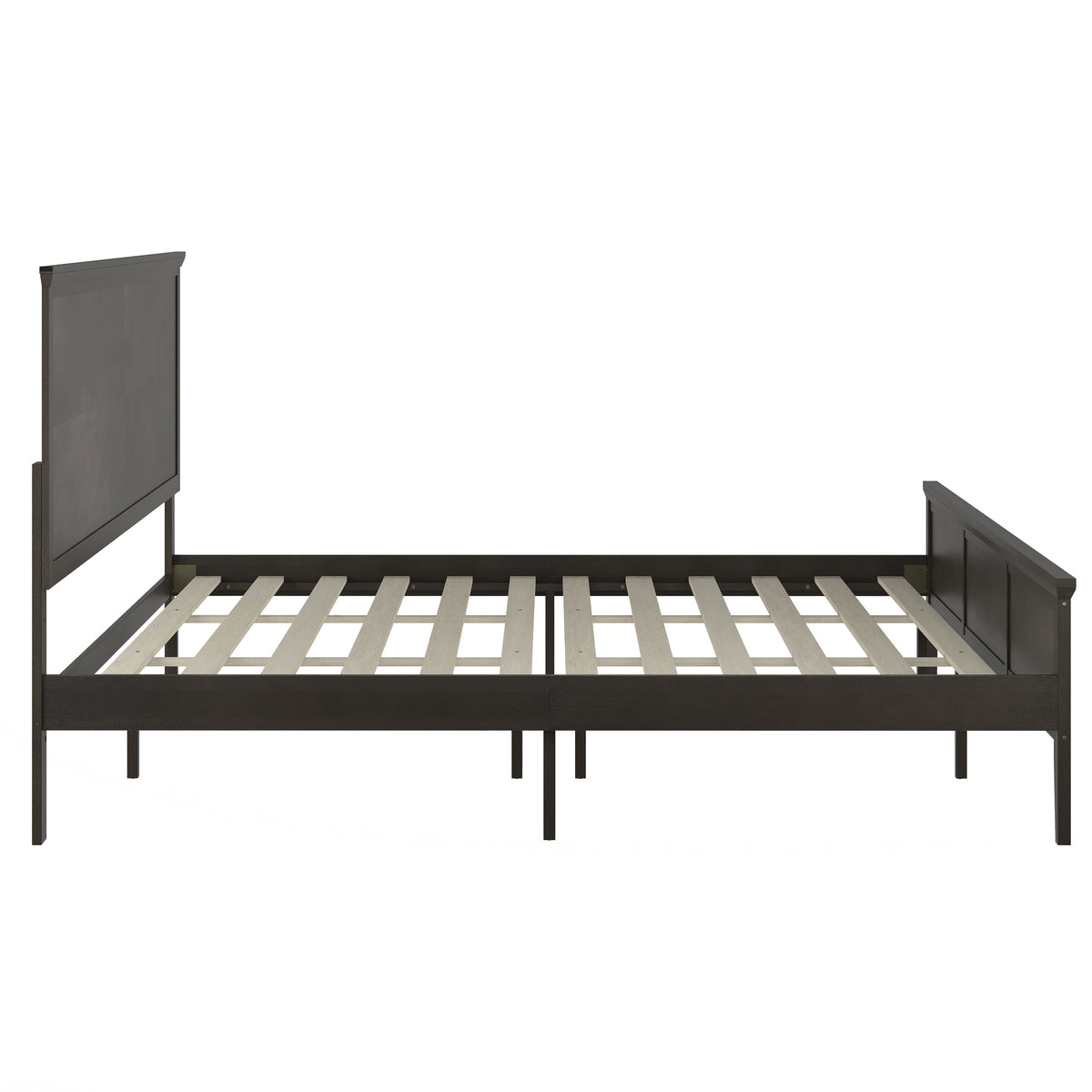 Fiona Solid Wood Platform Bed Frame with Headboard, Footboard, and Slatted Bottom