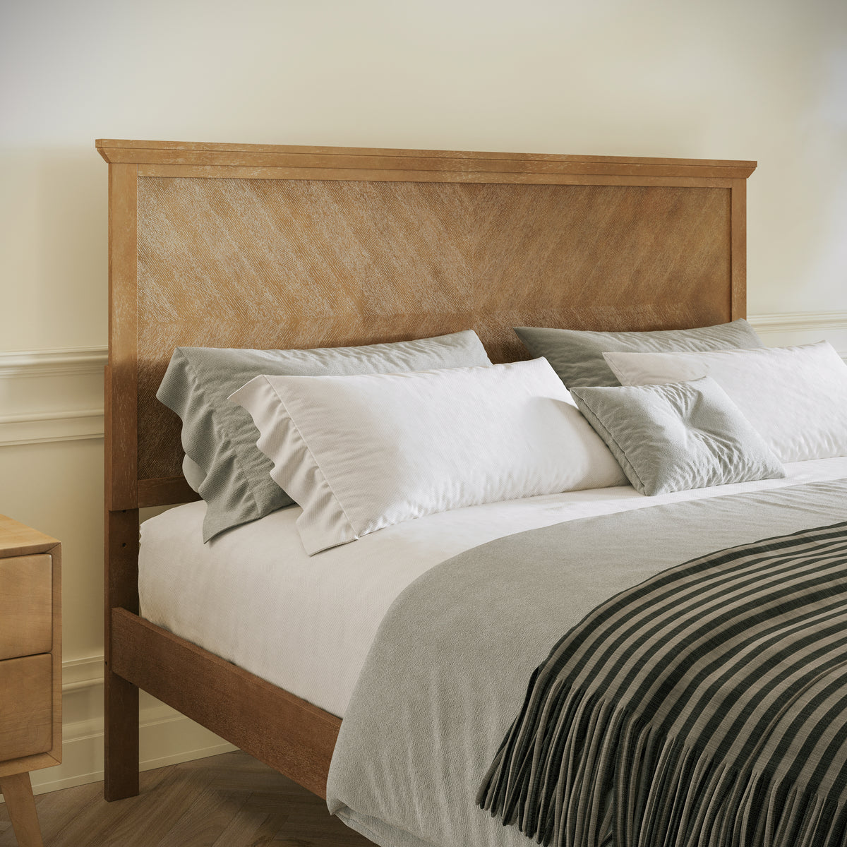 Fiona Solid Wood Platform Bed Frame with Headboard, Footboard, and Slatted Bottom
