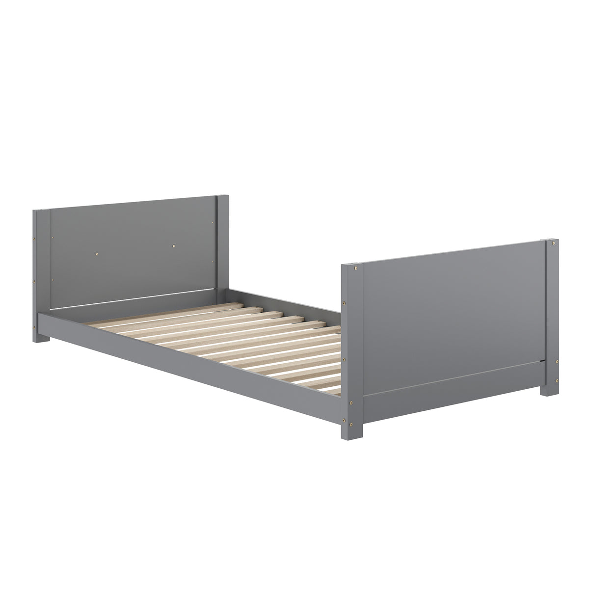 Dallas Convertible Solid Wood Bunk Bed Frame with Ladder for Kids, No Box Spring Needed
