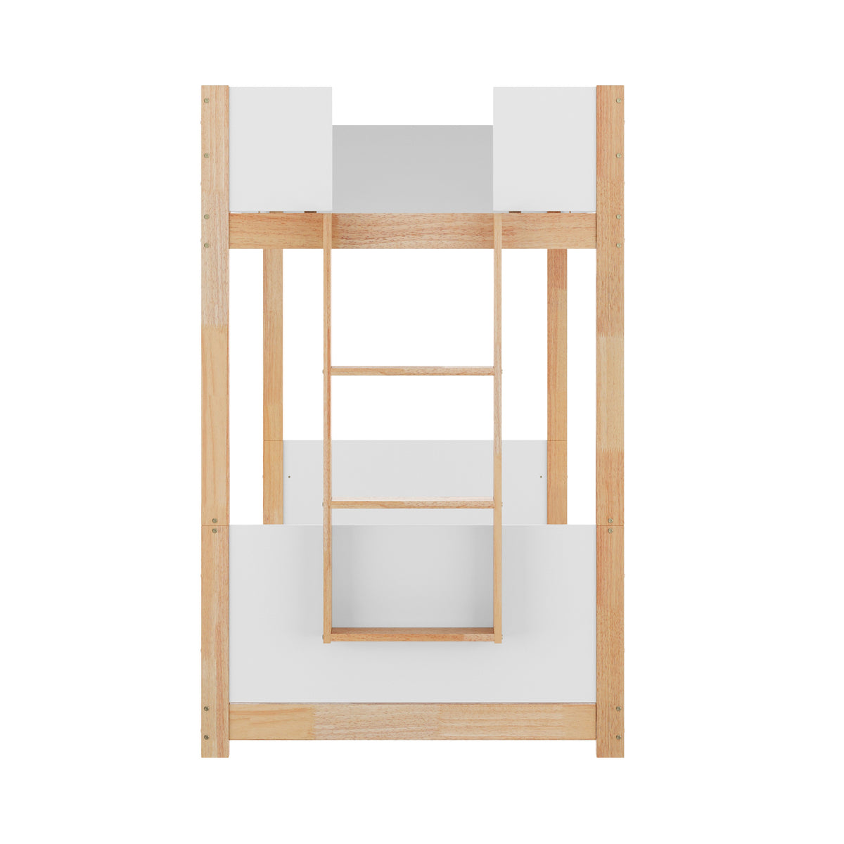 Dallas Convertible Solid Wood Bunk Bed Frame with Ladder for Kids, No Box Spring Needed