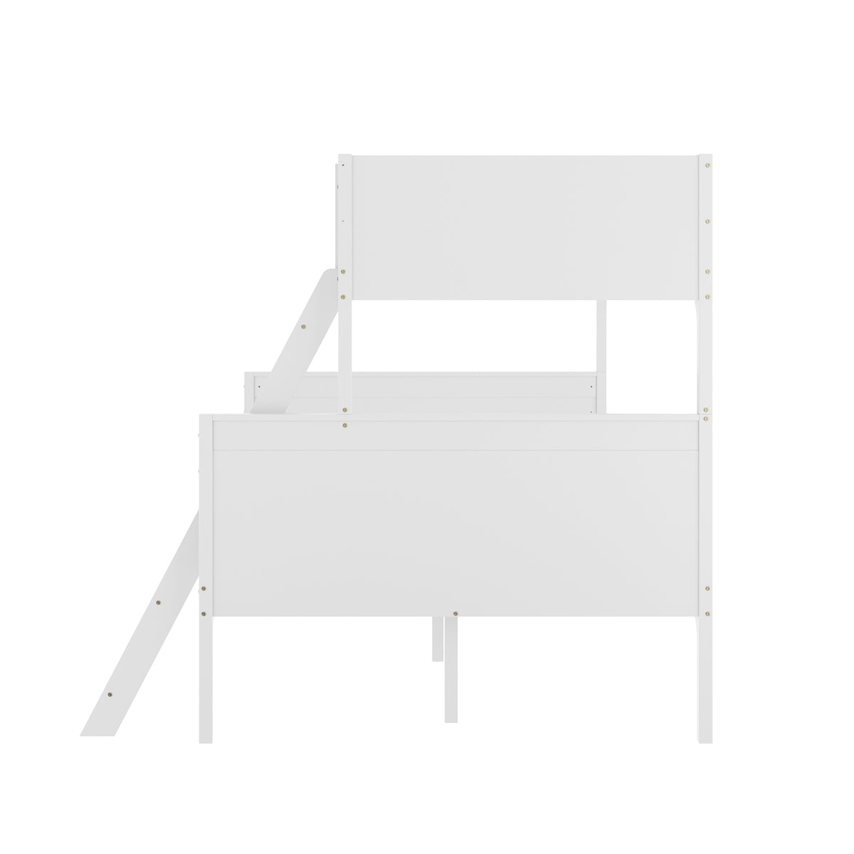 Dallas Convertible Slatted Solid Wood Bunk Bed Frame with Ladder for Kids, No Box Spring Needed