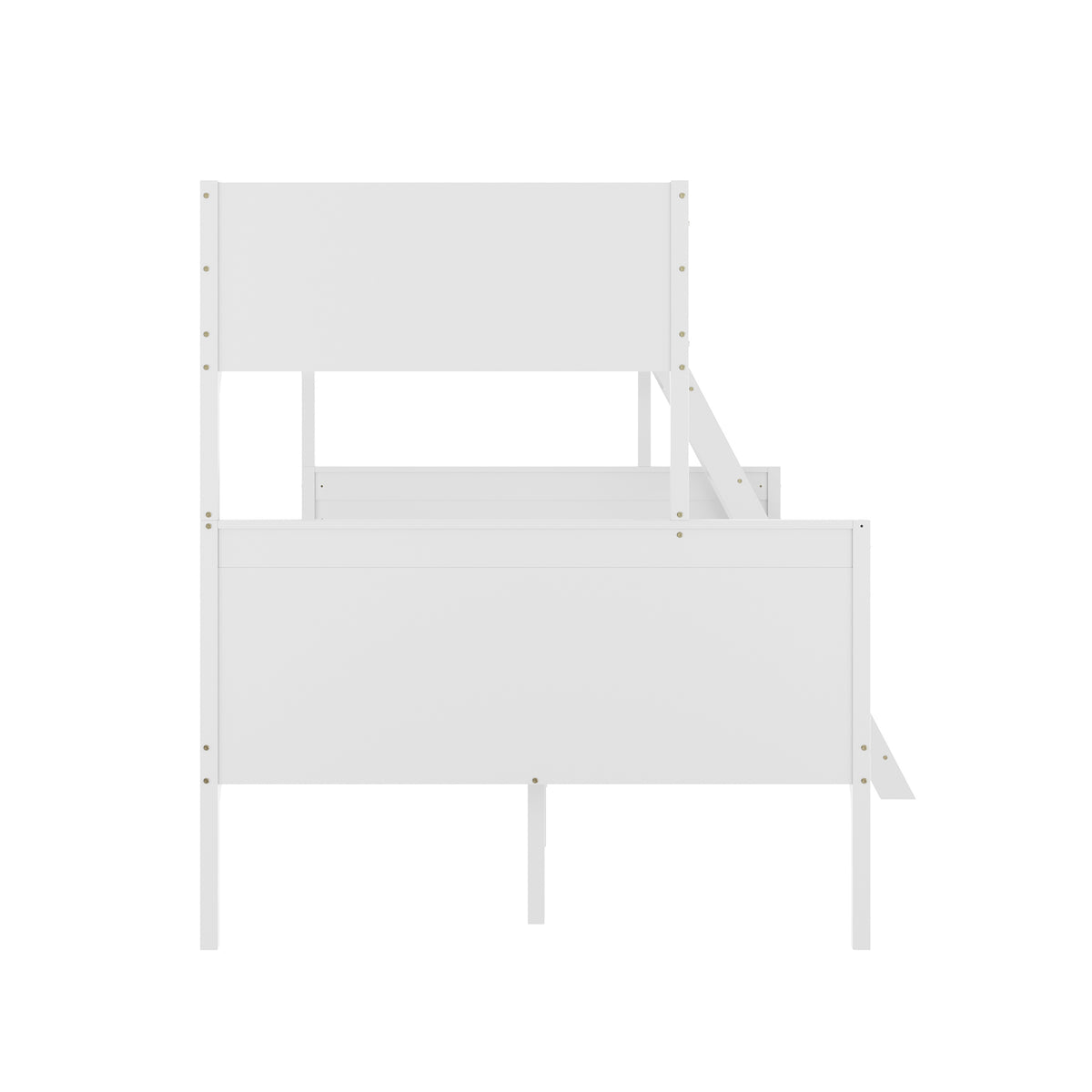 Dallas Convertible Slatted Solid Wood Bunk Bed Frame with Ladder for Kids, No Box Spring Needed