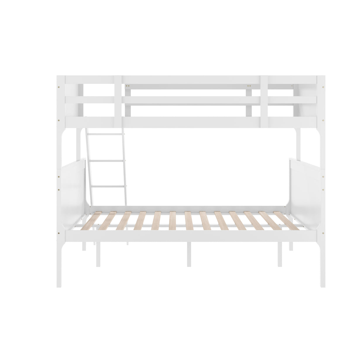 Dallas Convertible Slatted Solid Wood Bunk Bed Frame with Ladder for Kids, No Box Spring Needed
