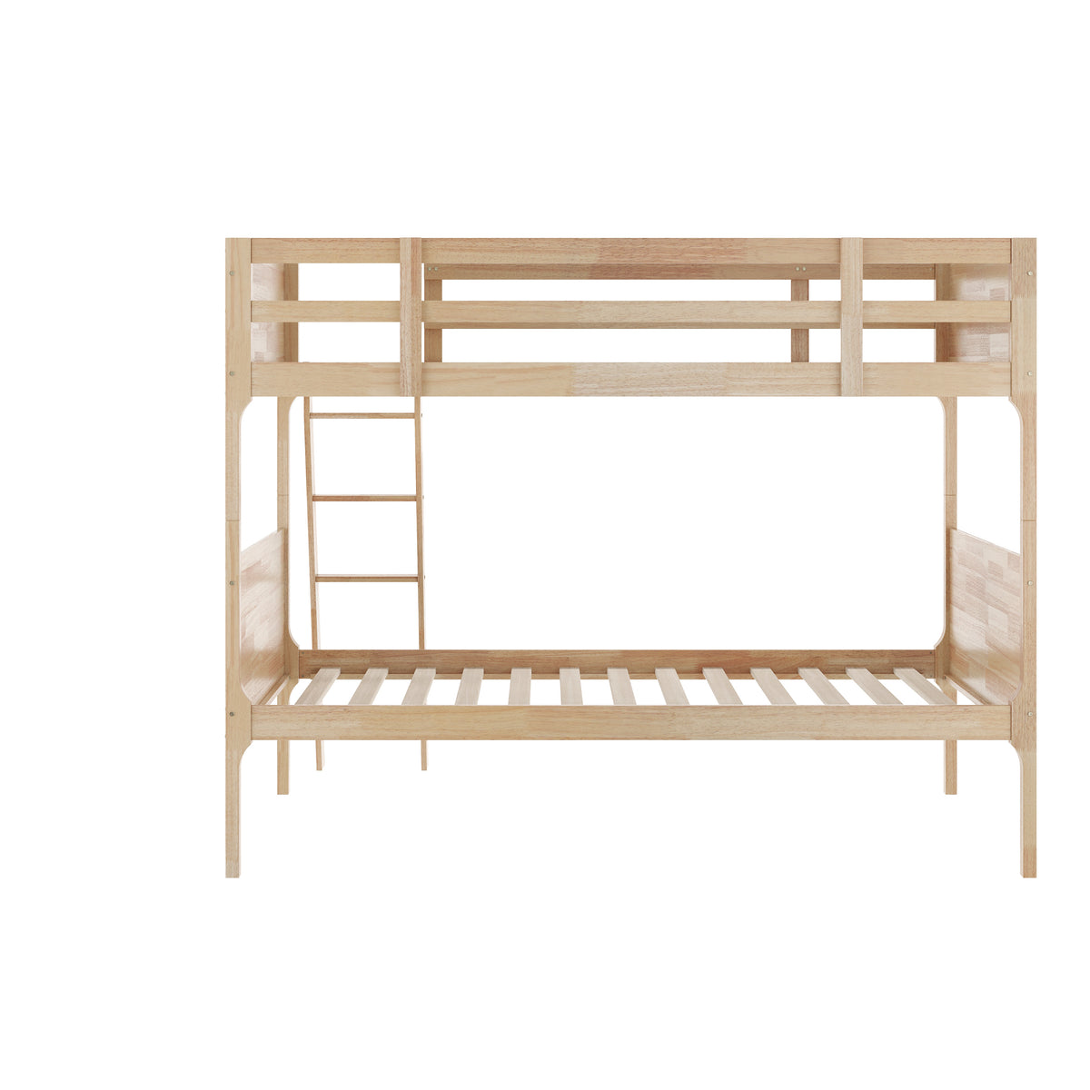 Dallas Convertible Slatted Solid Wood Bunk Bed Frame with Ladder for Kids, No Box Spring Needed