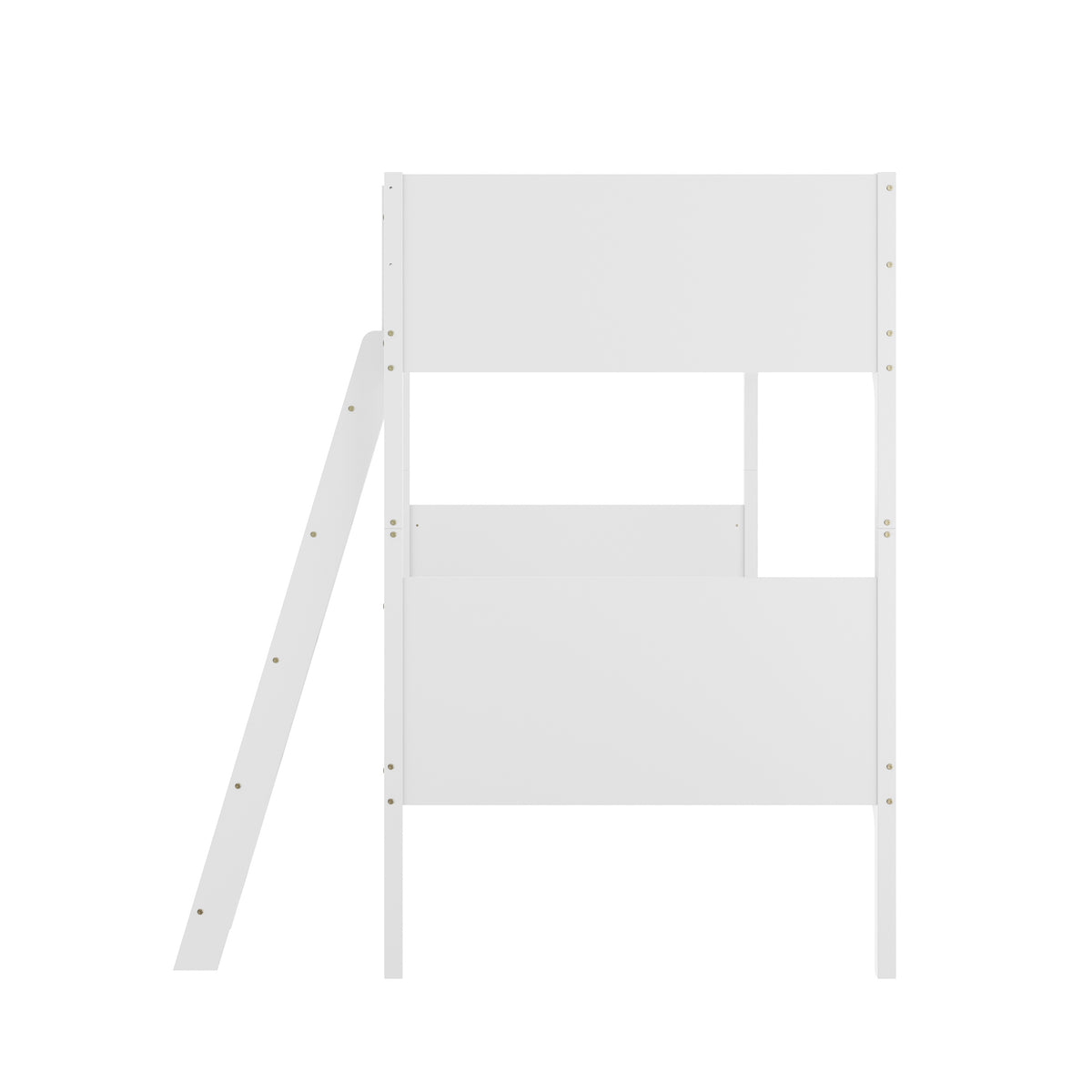 Dallas Convertible Slatted Solid Wood Bunk Bed Frame with Ladder for Kids, No Box Spring Needed