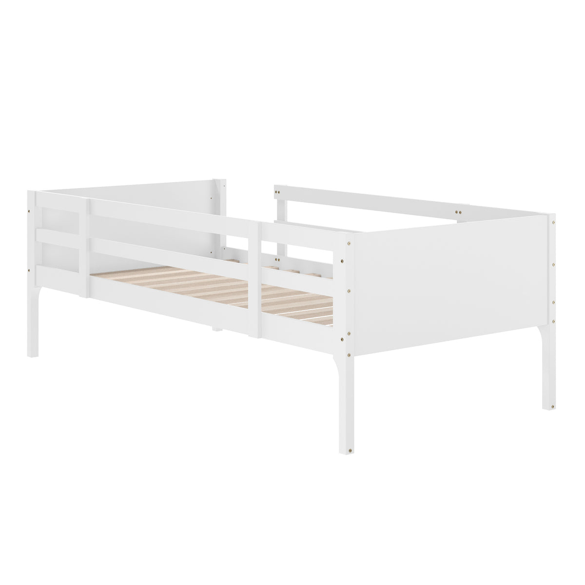 Dallas Convertible Slatted Solid Wood Bunk Bed Frame with Ladder for Kids, No Box Spring Needed