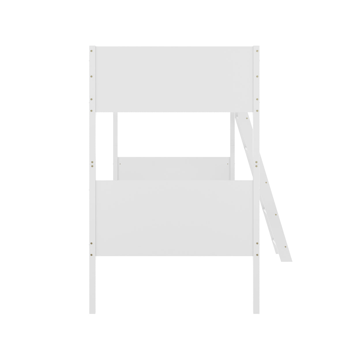 Dallas Convertible Slatted Solid Wood Bunk Bed Frame with Ladder for Kids, No Box Spring Needed