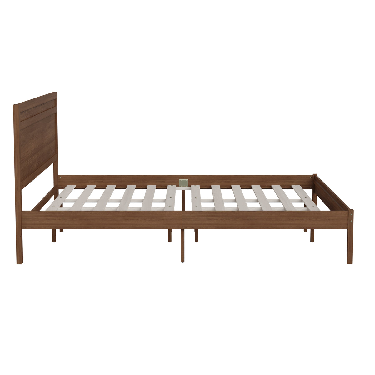 Kingston Solid Wood Platform Bed with Wooden Slats and Headboard, No Box Spring Needed