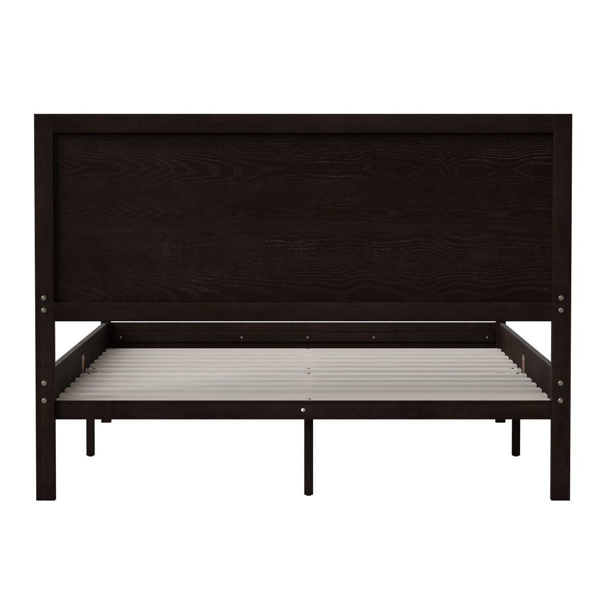 Asher Solid Wood Platform Bed with Wooden Slats and Headboard, No Box Spring Needed