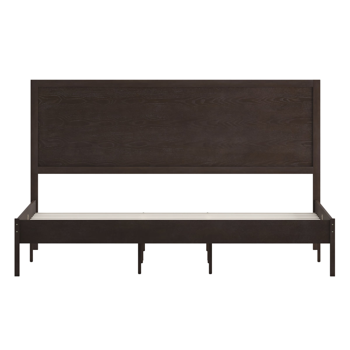 Asher Solid Wood Platform Bed with Wooden Slats and Headboard, No Box Spring Needed