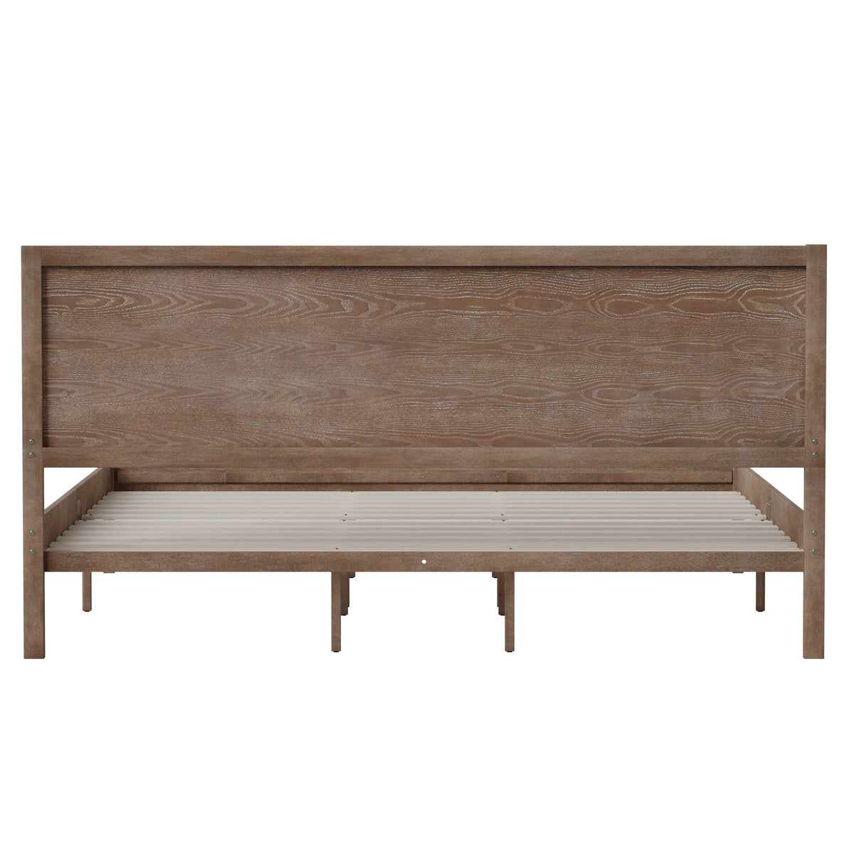 Asher Solid Wood Platform Bed with Wooden Slats and Headboard, No Box Spring Needed