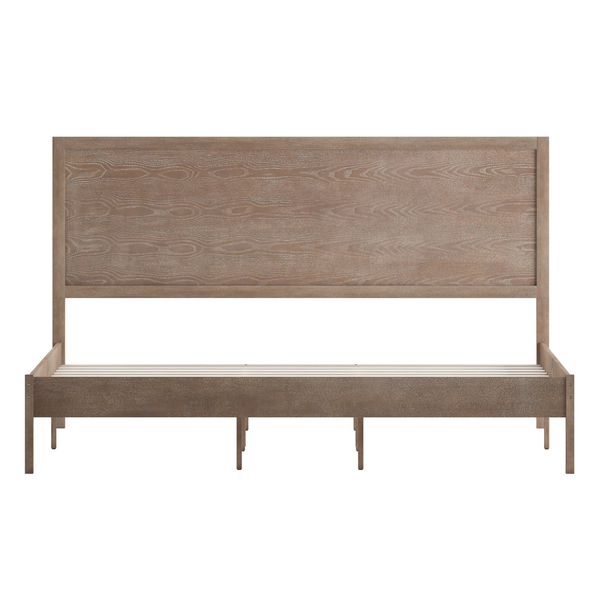 Asher Solid Wood Platform Bed with Wooden Slats and Headboard, No Box Spring Needed