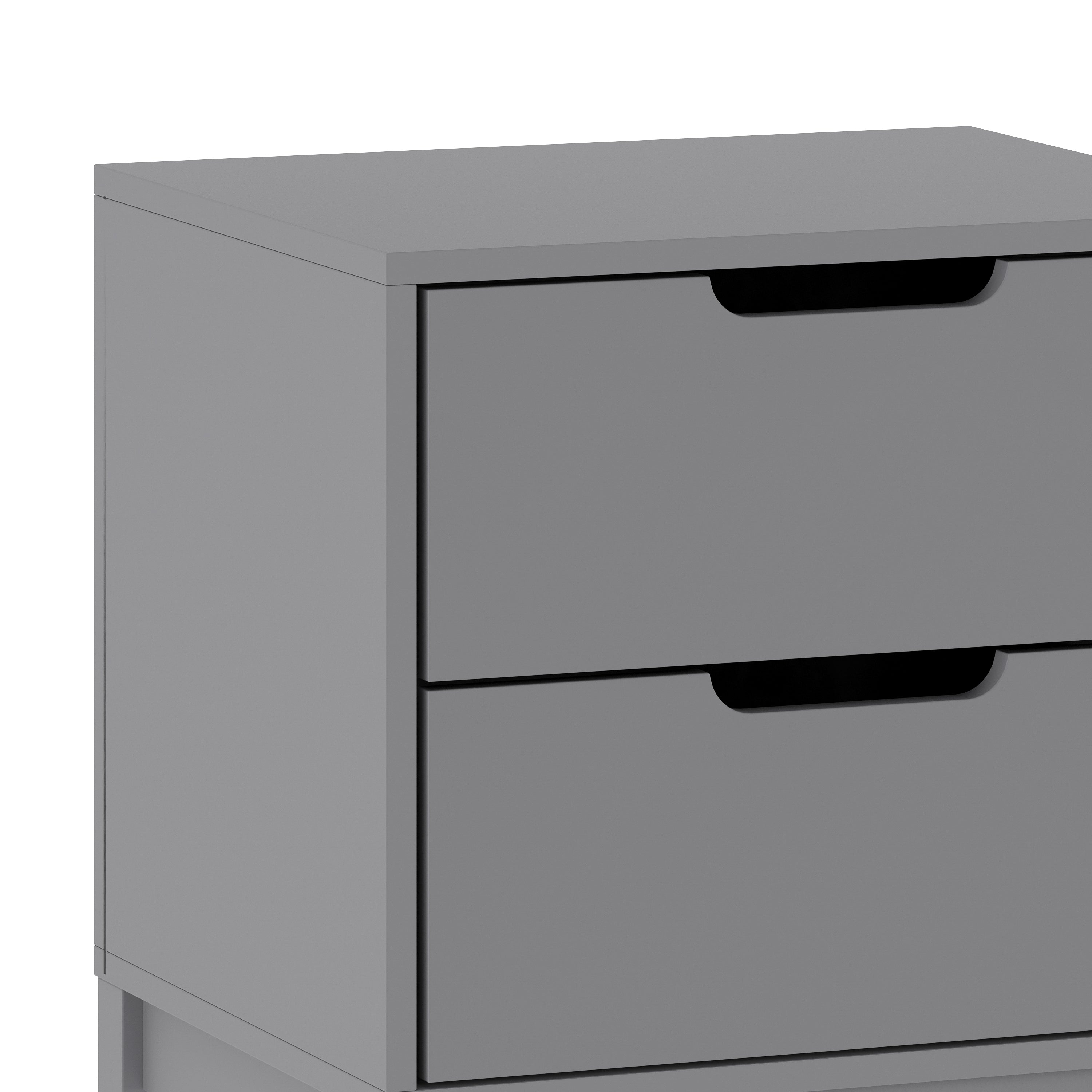 Dallas Wooden Night Stand, Bedroom Side Table with 2 Storage Drawers for Kids