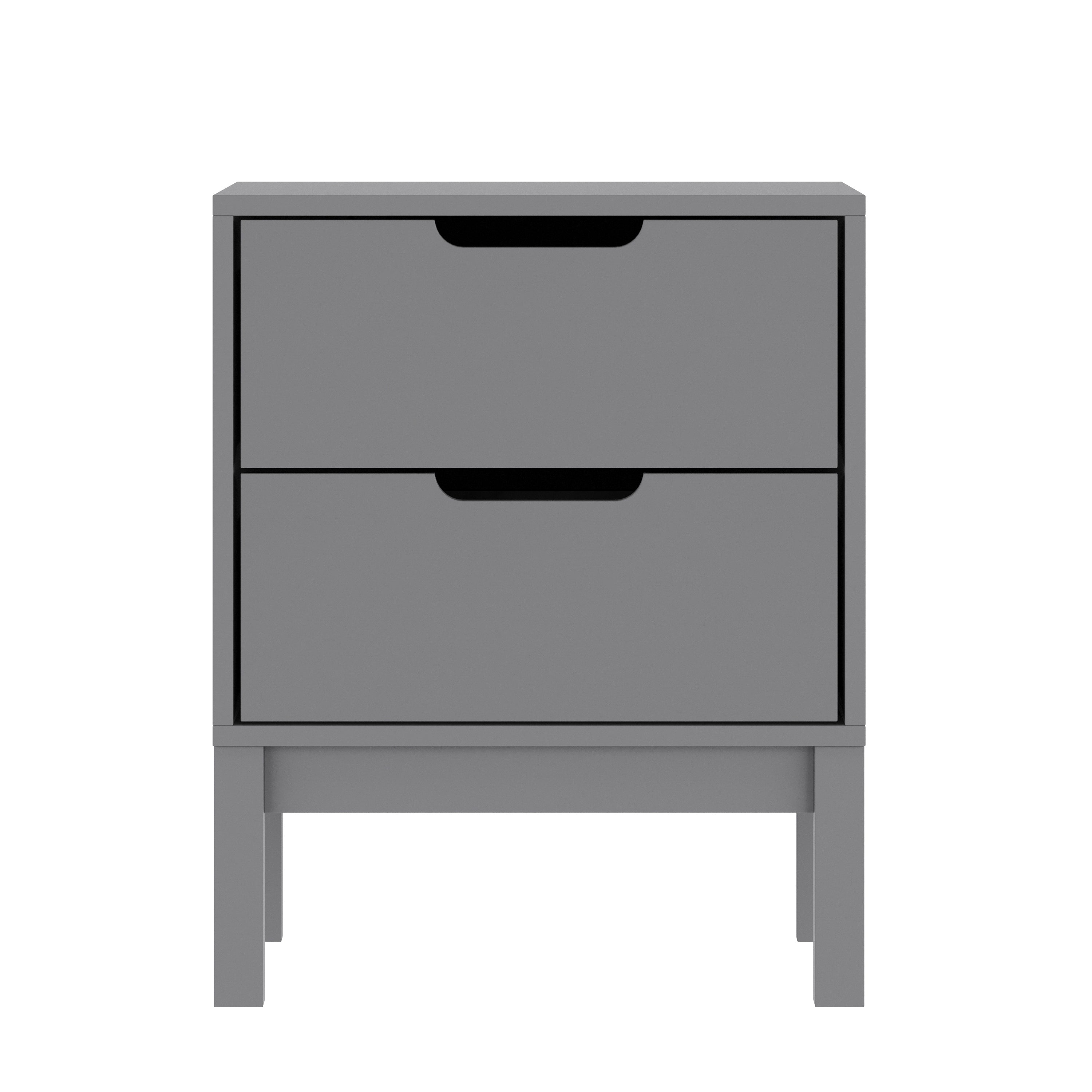 Dallas Wooden Night Stand, Bedroom Side Table with 2 Storage Drawers for Kids