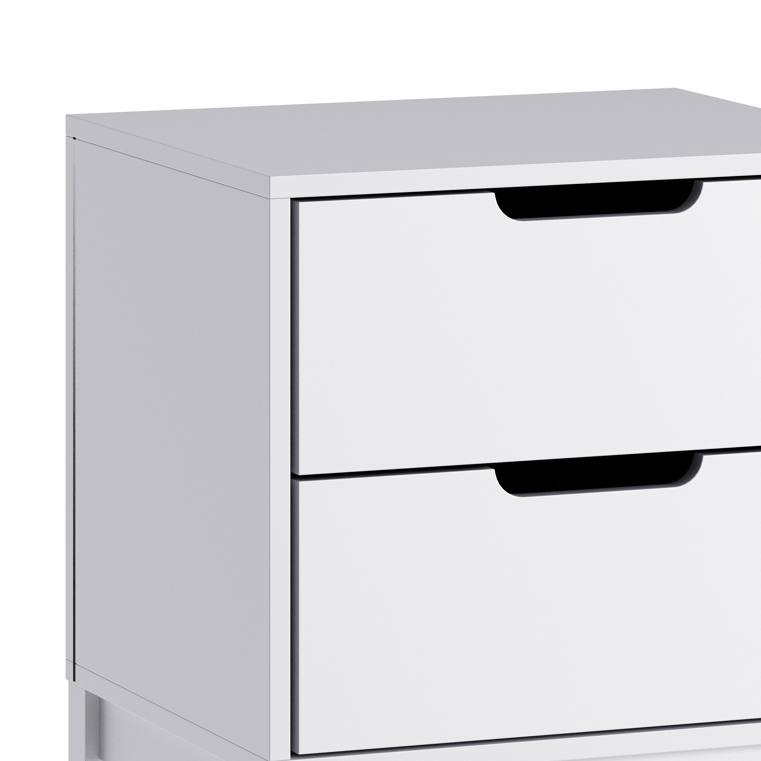 Dallas Wooden Night Stand, Bedroom Side Table with 2 Storage Drawers for Kids