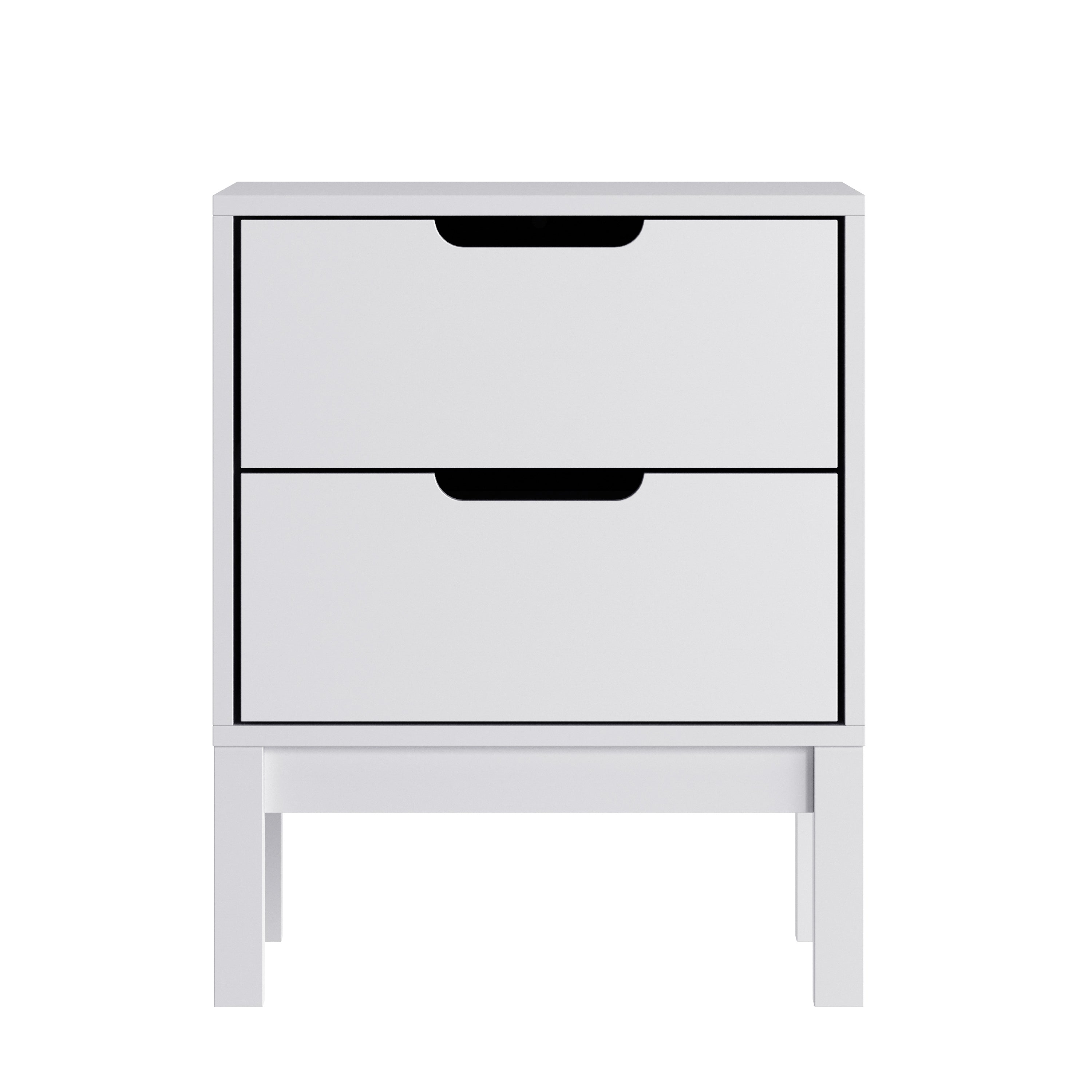 Dallas Wooden Night Stand, Bedroom Side Table with 2 Storage Drawers for Kids