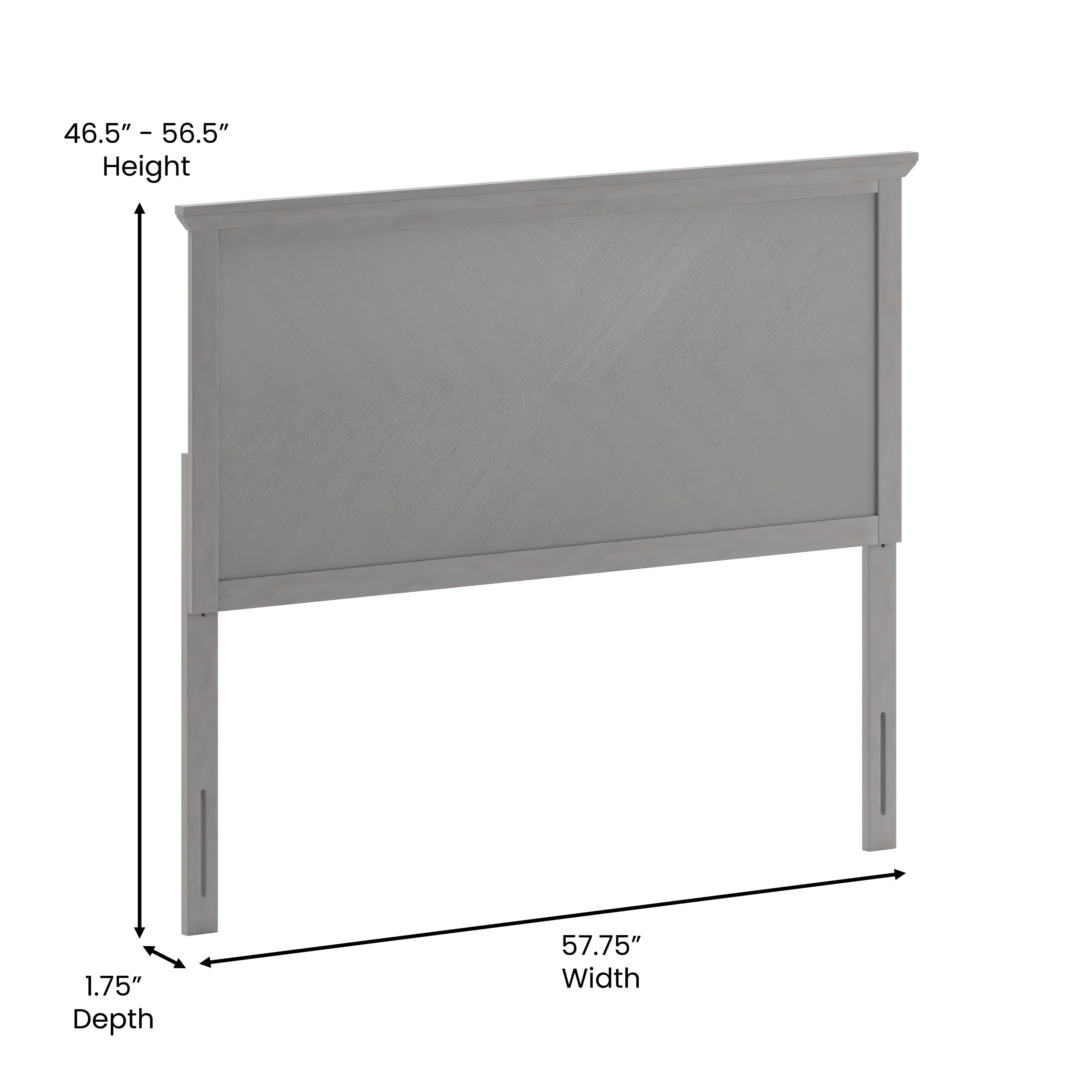 Fiona Herring Bone Wooden Adjustable Headboard for Universal Metal Bed Frames