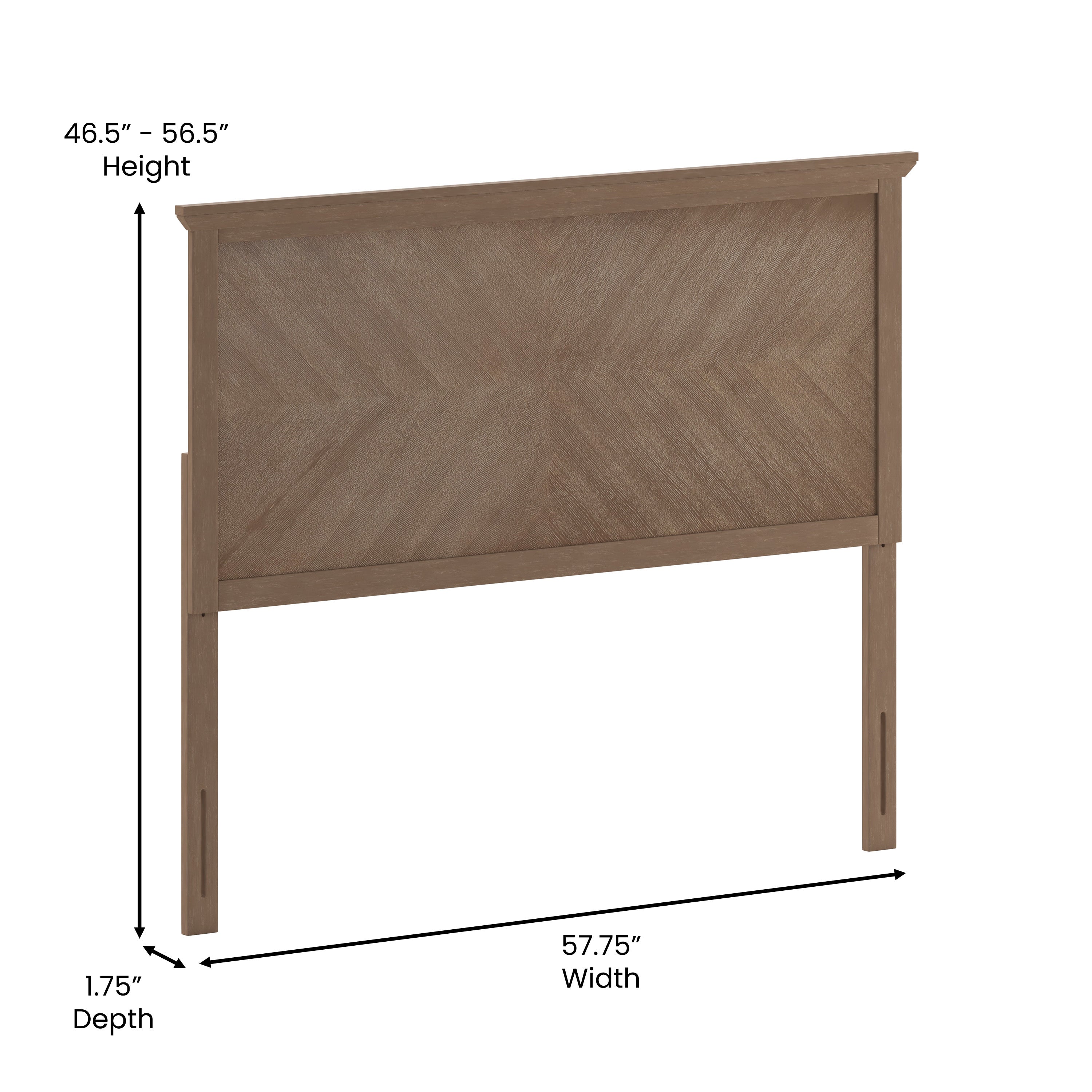 Fiona Herring Bone Wooden Adjustable Headboard for Universal Metal Bed Frames