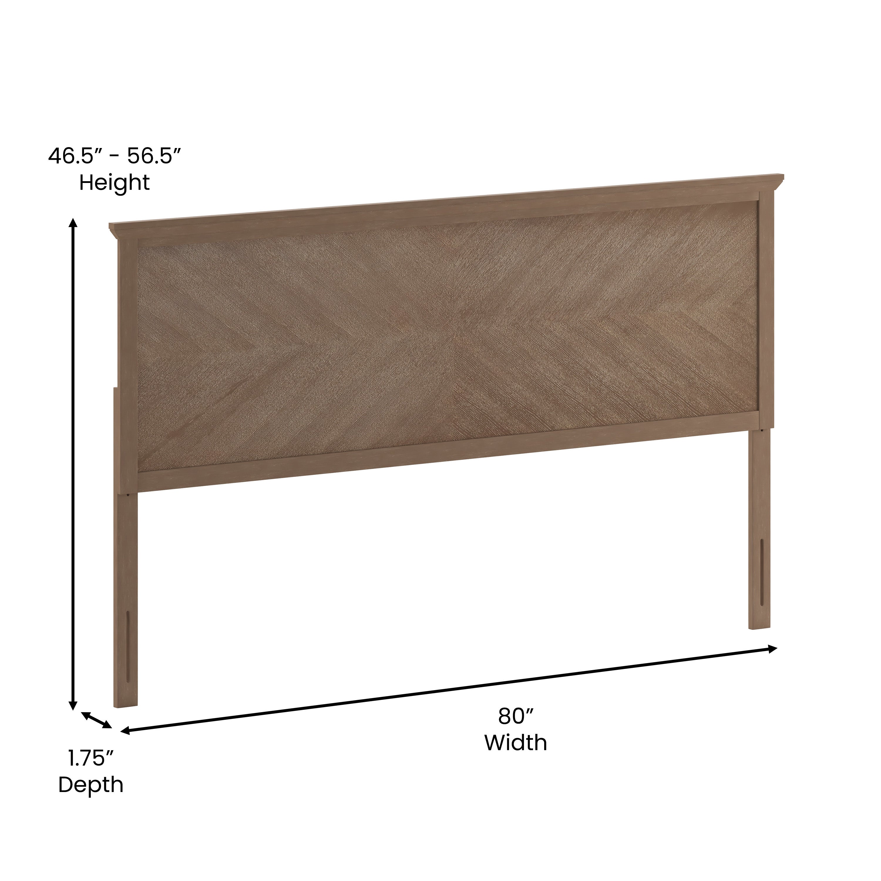 Fiona Herring Bone Wooden Adjustable Headboard for Universal Metal Bed Frames