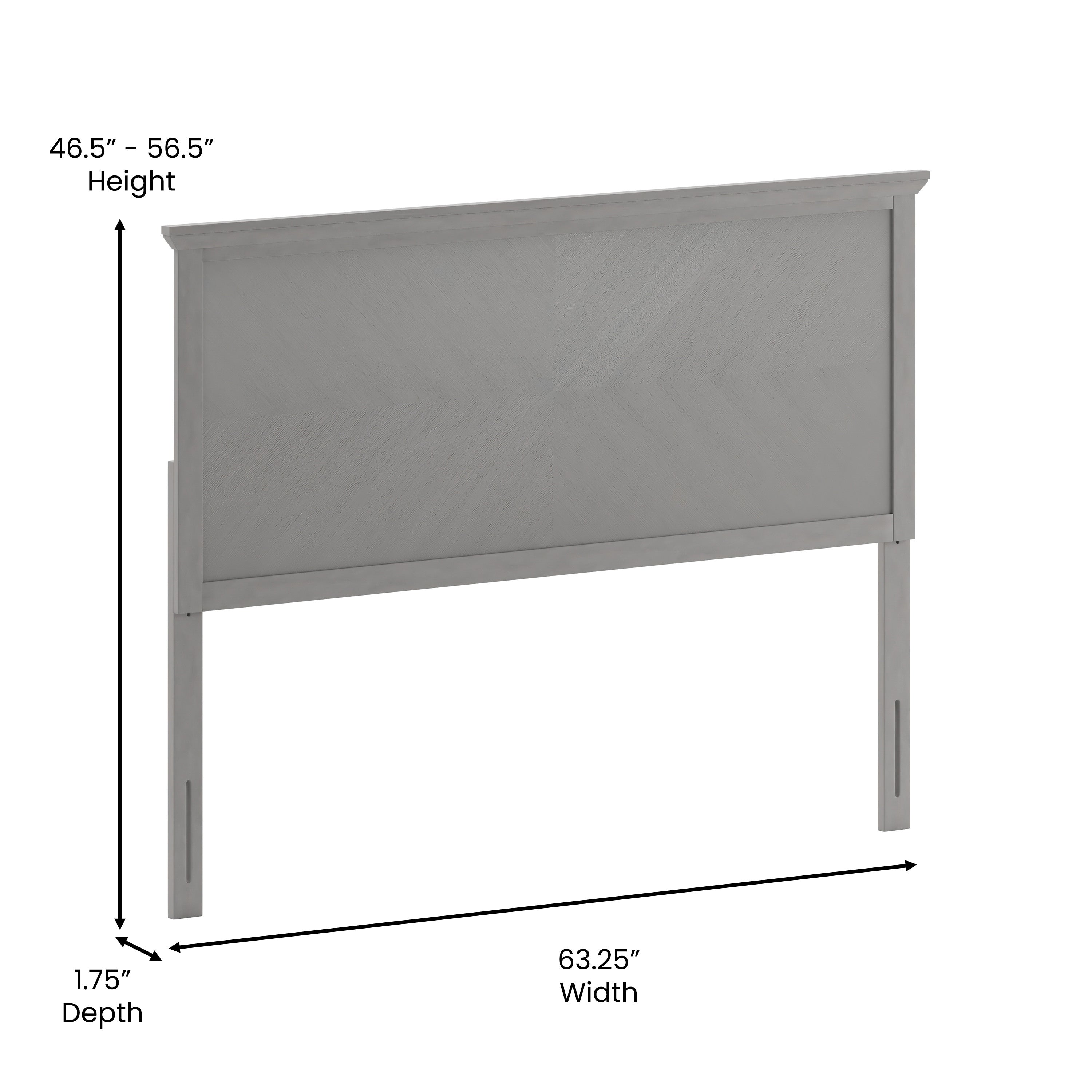 Fiona Herring Bone Wooden Adjustable Headboard for Universal Metal Bed Frames