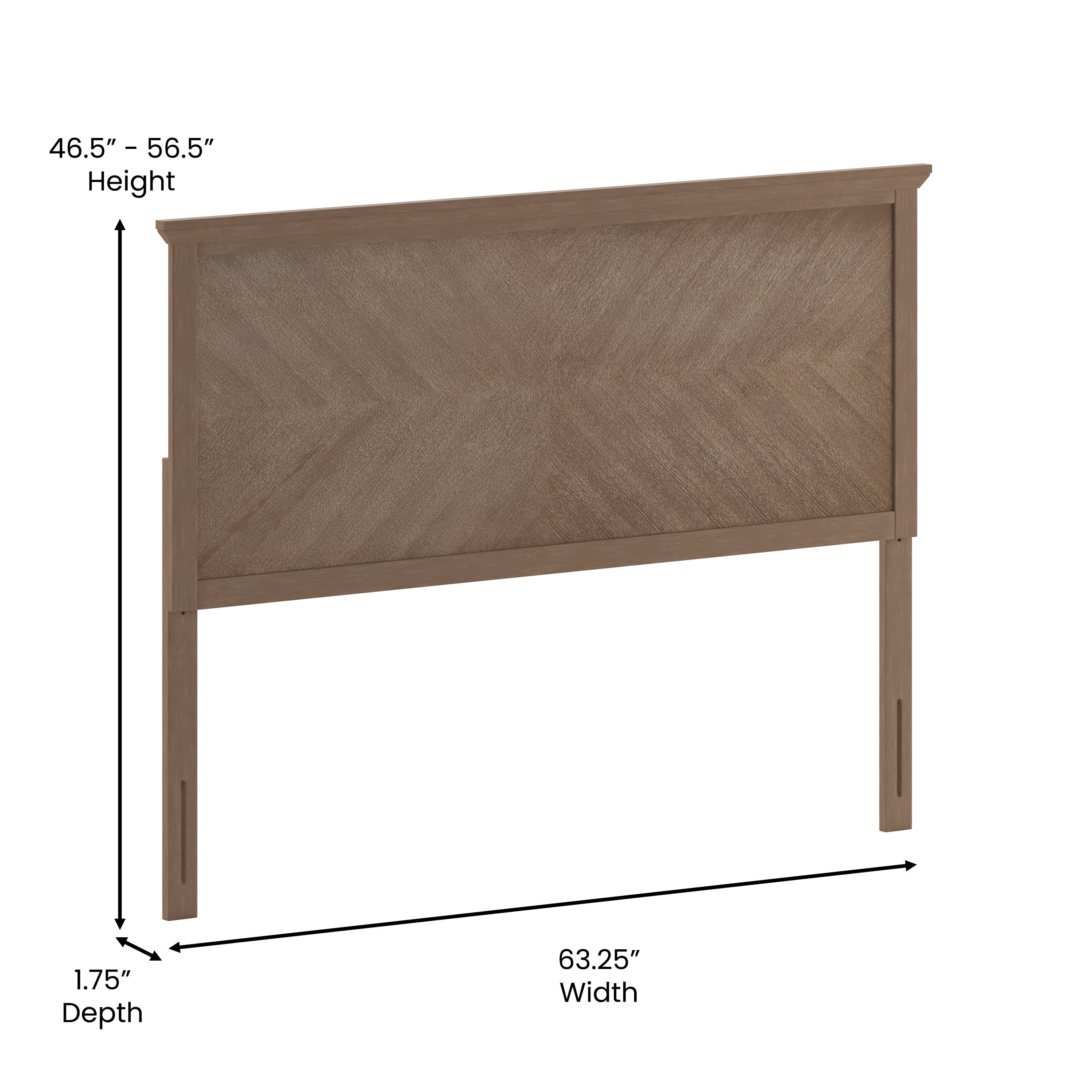 Fiona Herring Bone Wooden Adjustable Headboard for Universal Metal Bed Frames