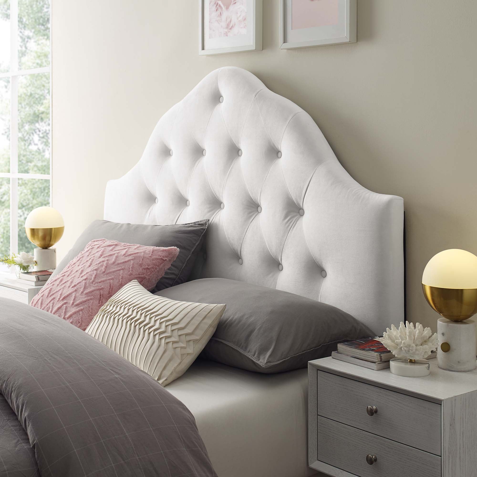 Sovereign Diamond Tufted Performance Velvet Headboard