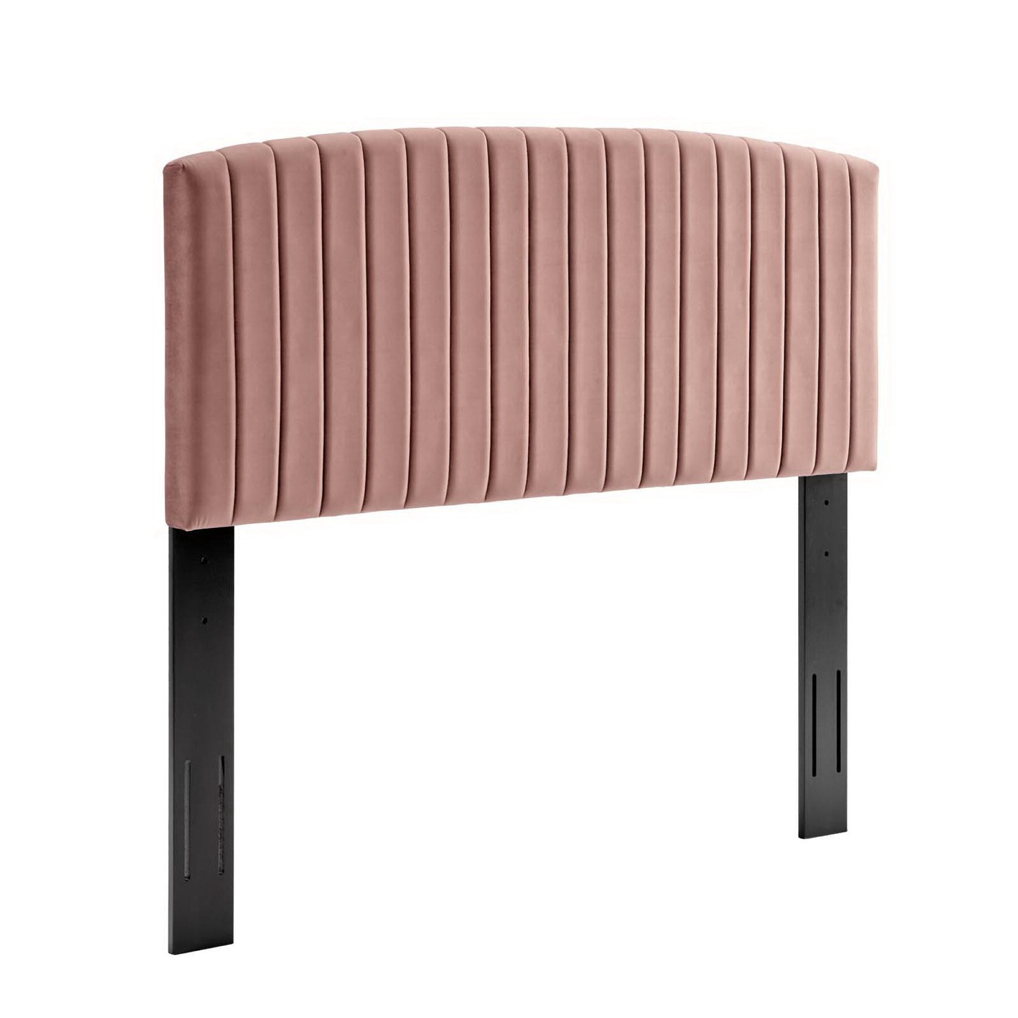 Alessi Tapered Wood Leg Performance Velvet Platform Bed