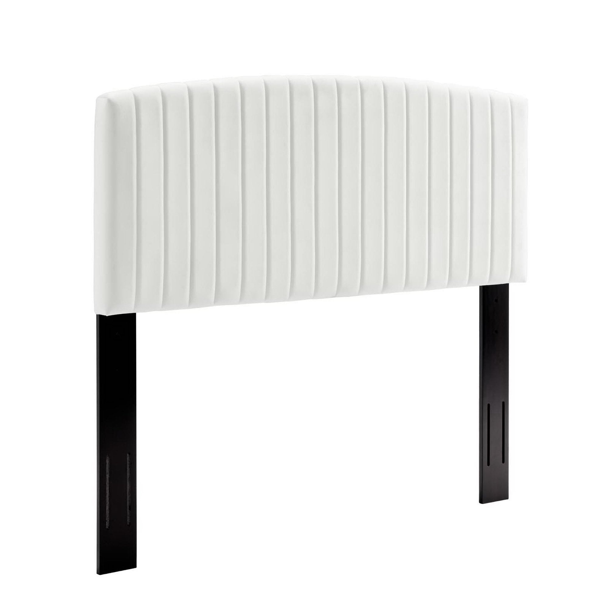 Alessi Tapered Wood Leg Performance Velvet Platform Bed