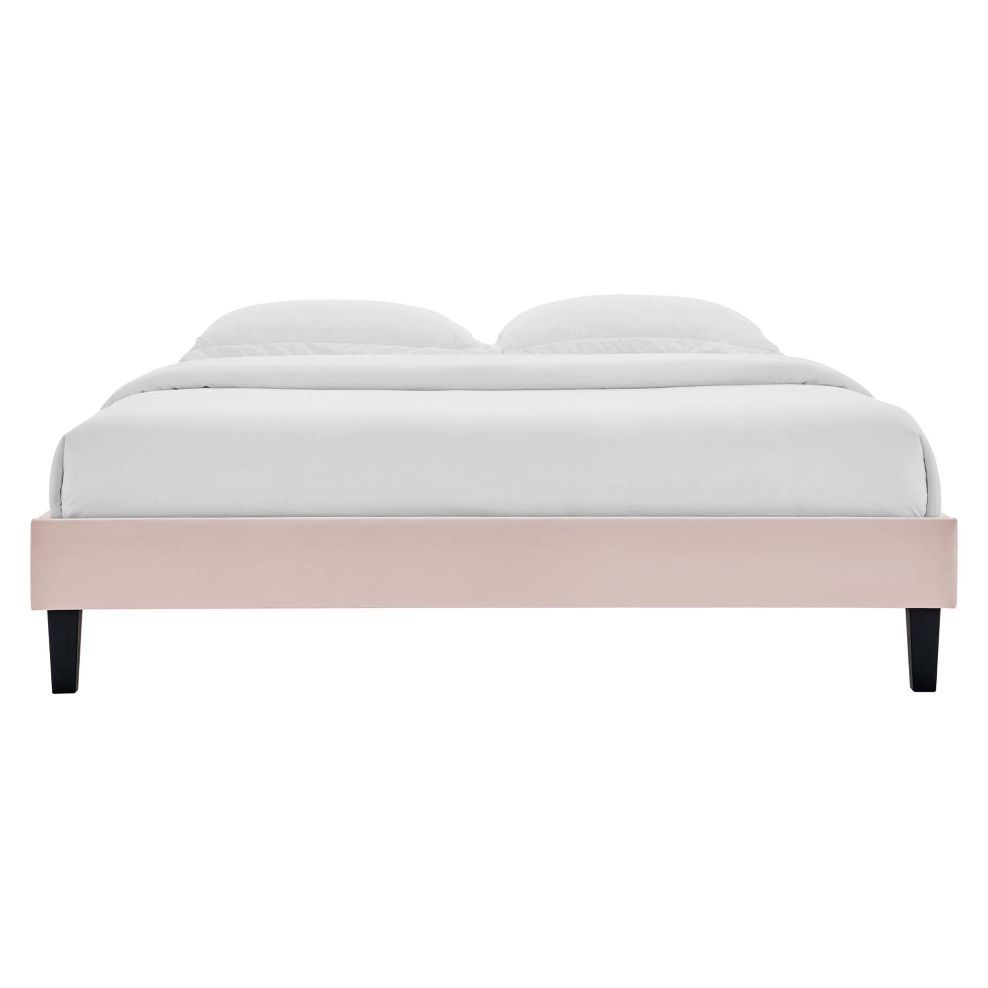 Reign Performance Velvet Platform Bed Frame