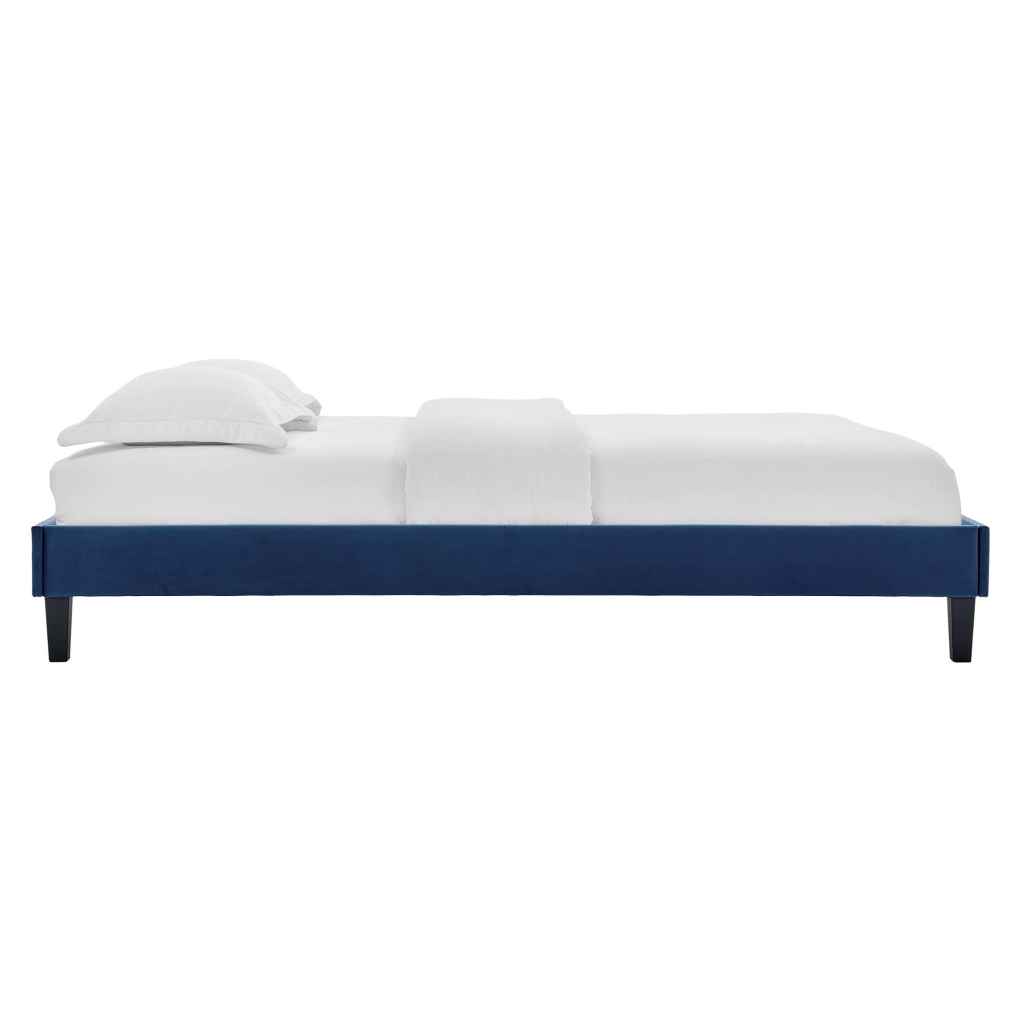 Reign Performance Velvet Platform Bed Frame