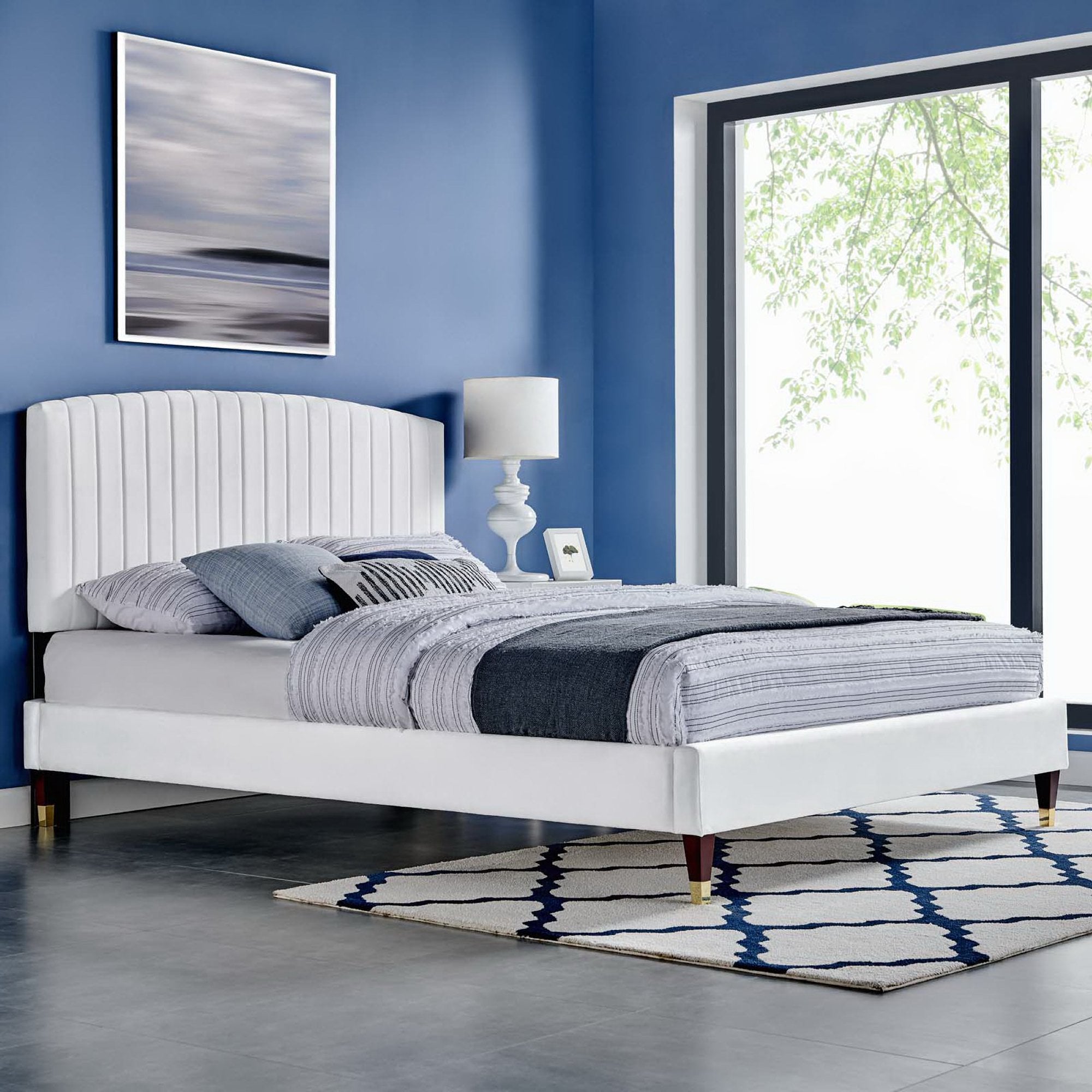 Alessi Performance Velvet Platform Bed