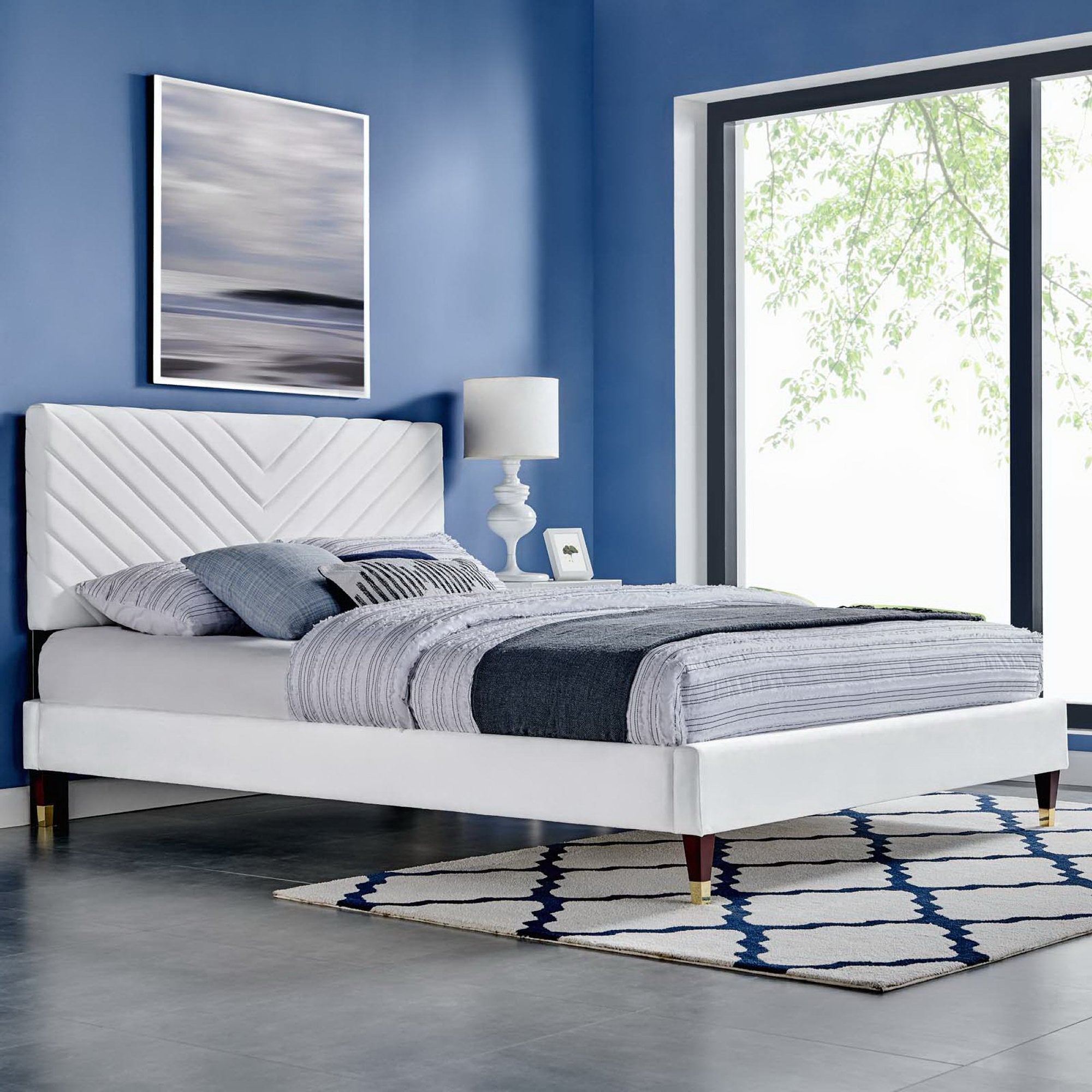 Roxanne Performance Velvet Platform Bed