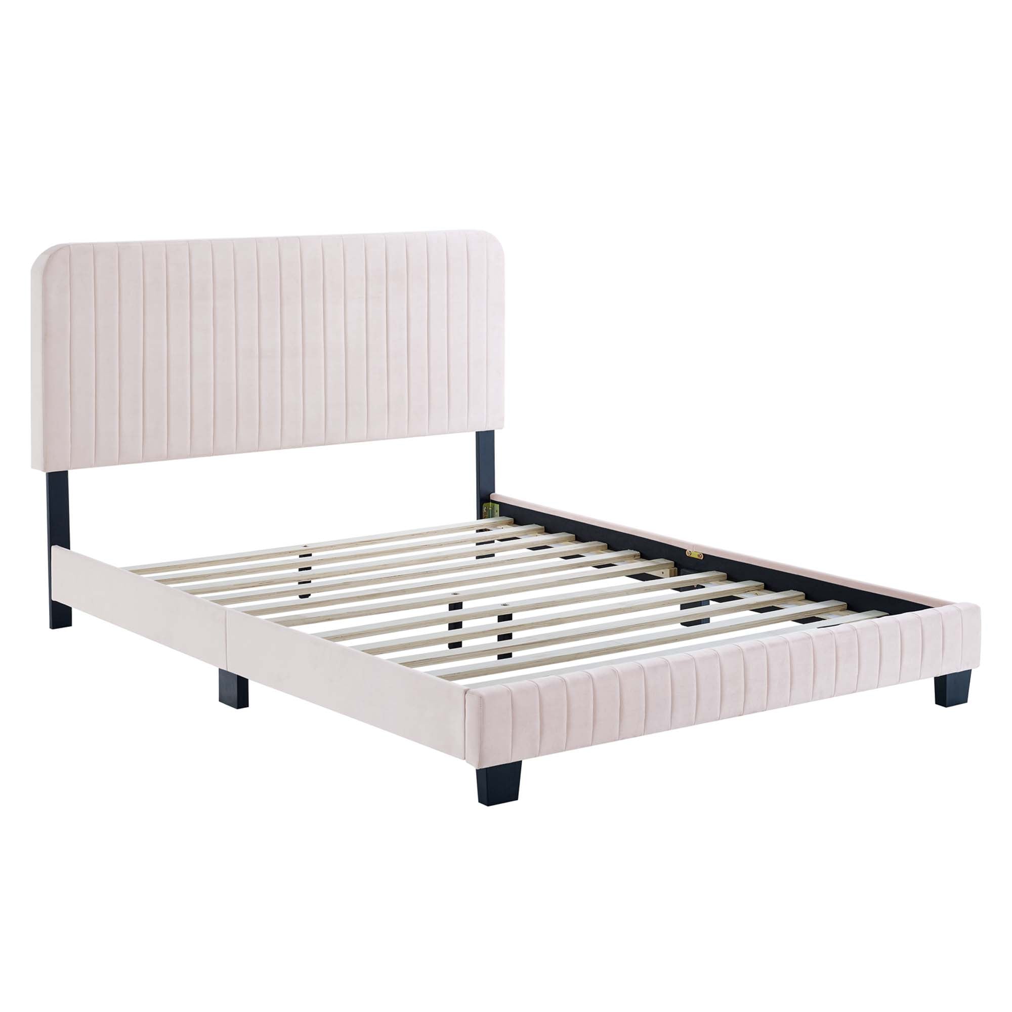 Celine Channel Tufted Performance Velvet Platform Bed