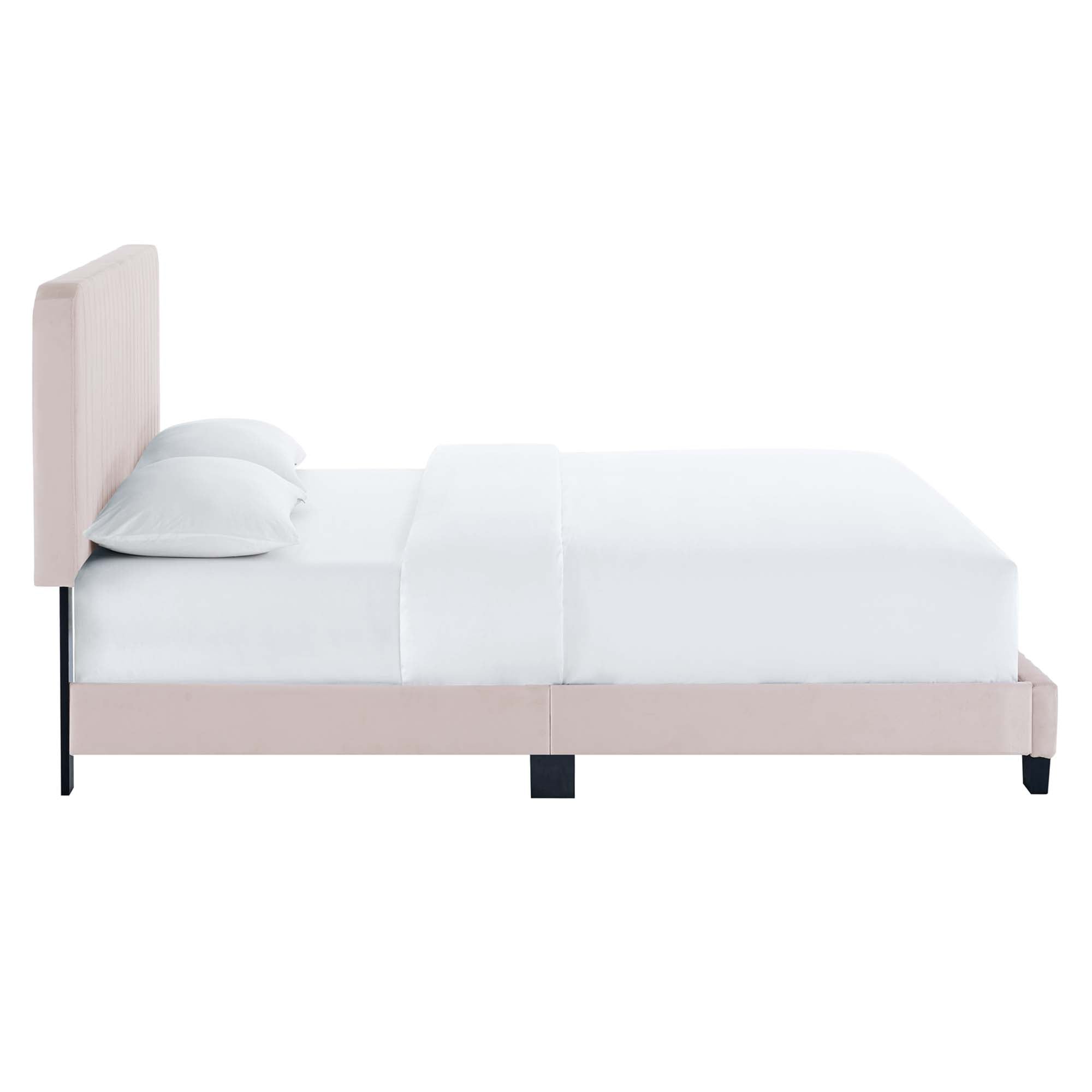 Celine Channel Tufted Performance Velvet Platform Bed