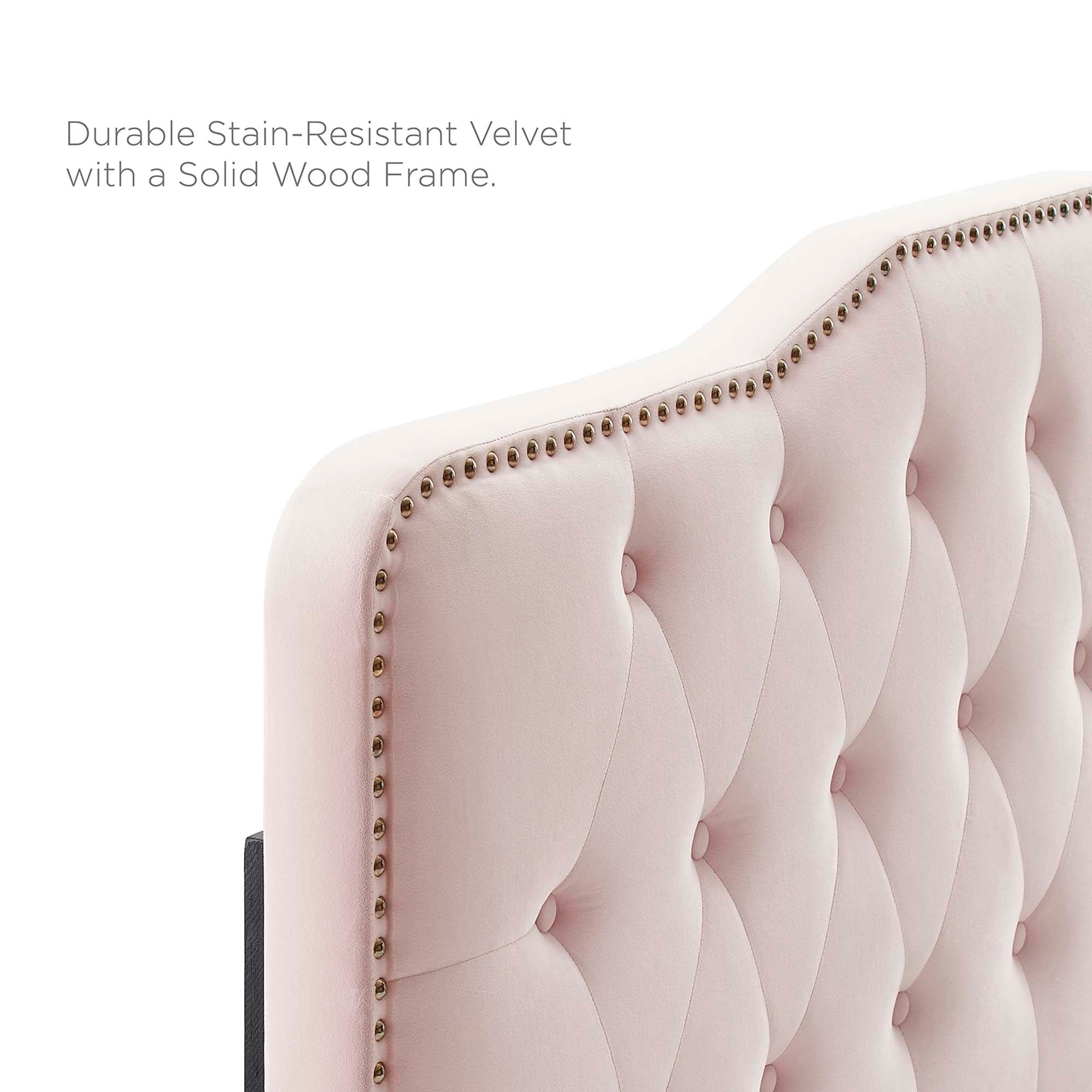 Amber Tufted Performance Velvet Platform Bed