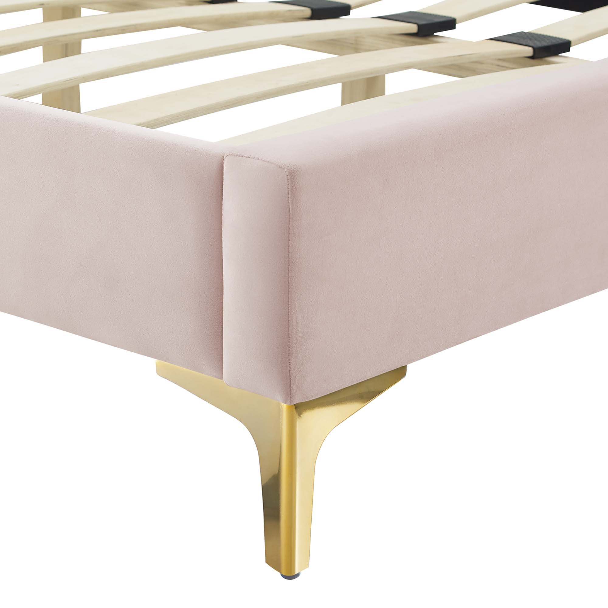 Amber Tufted Performance Velvet Platform Bed