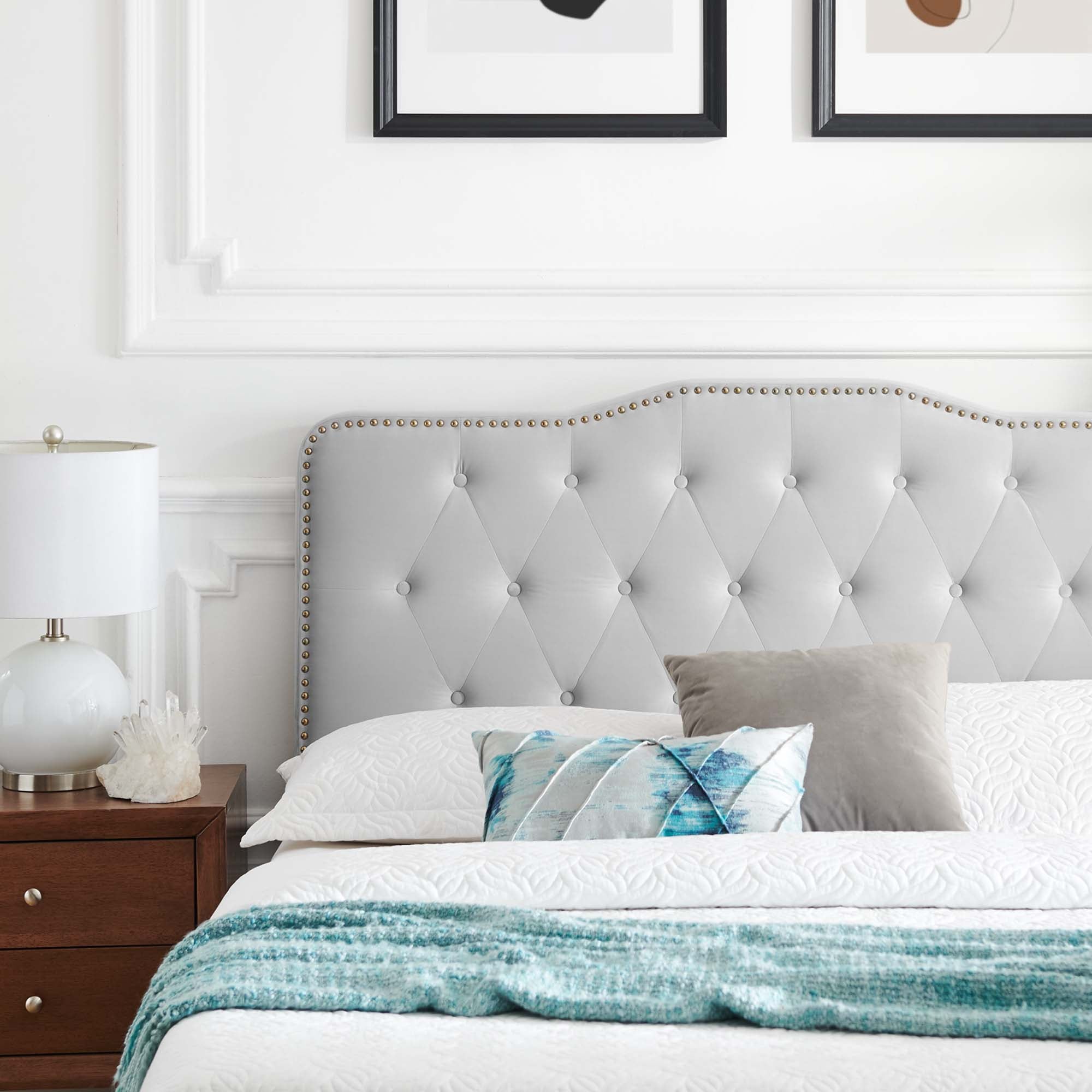 Amber Tufted Performance Velvet Platform Bed