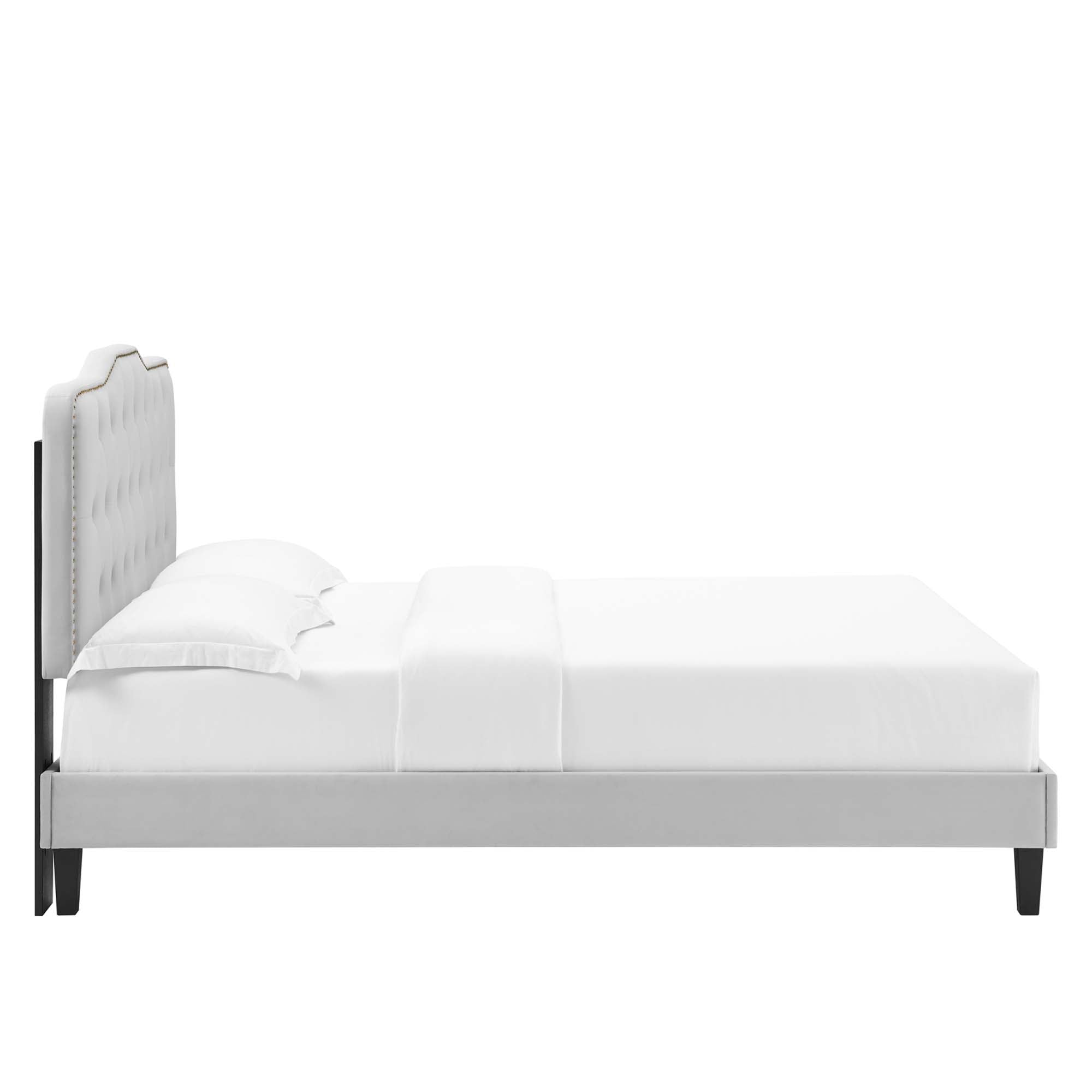 Amber Tufted Performance Velvet Platform Bed