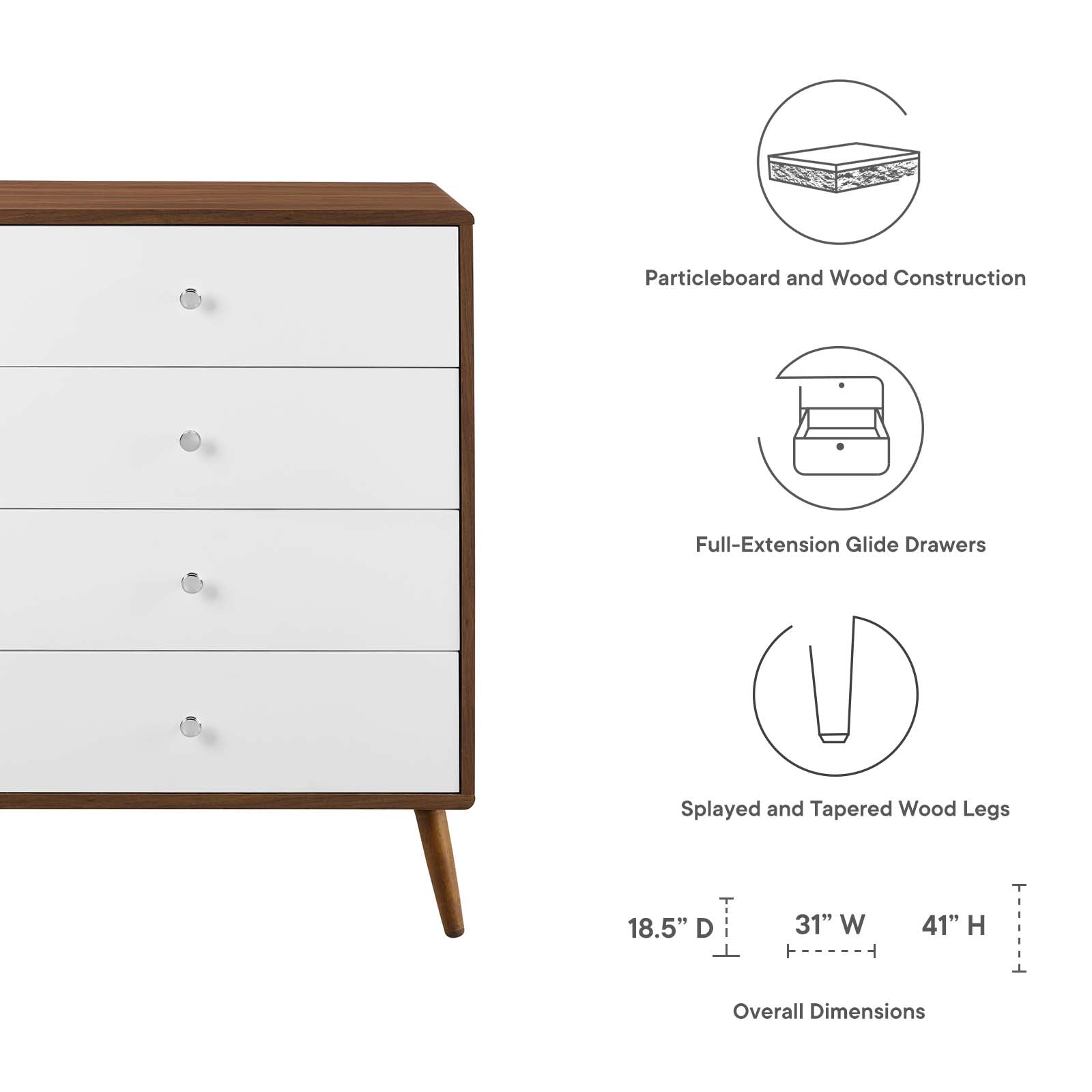 Transmit 4-Drawer Chest-Chest-Modway-Wall2Wall Furnishings