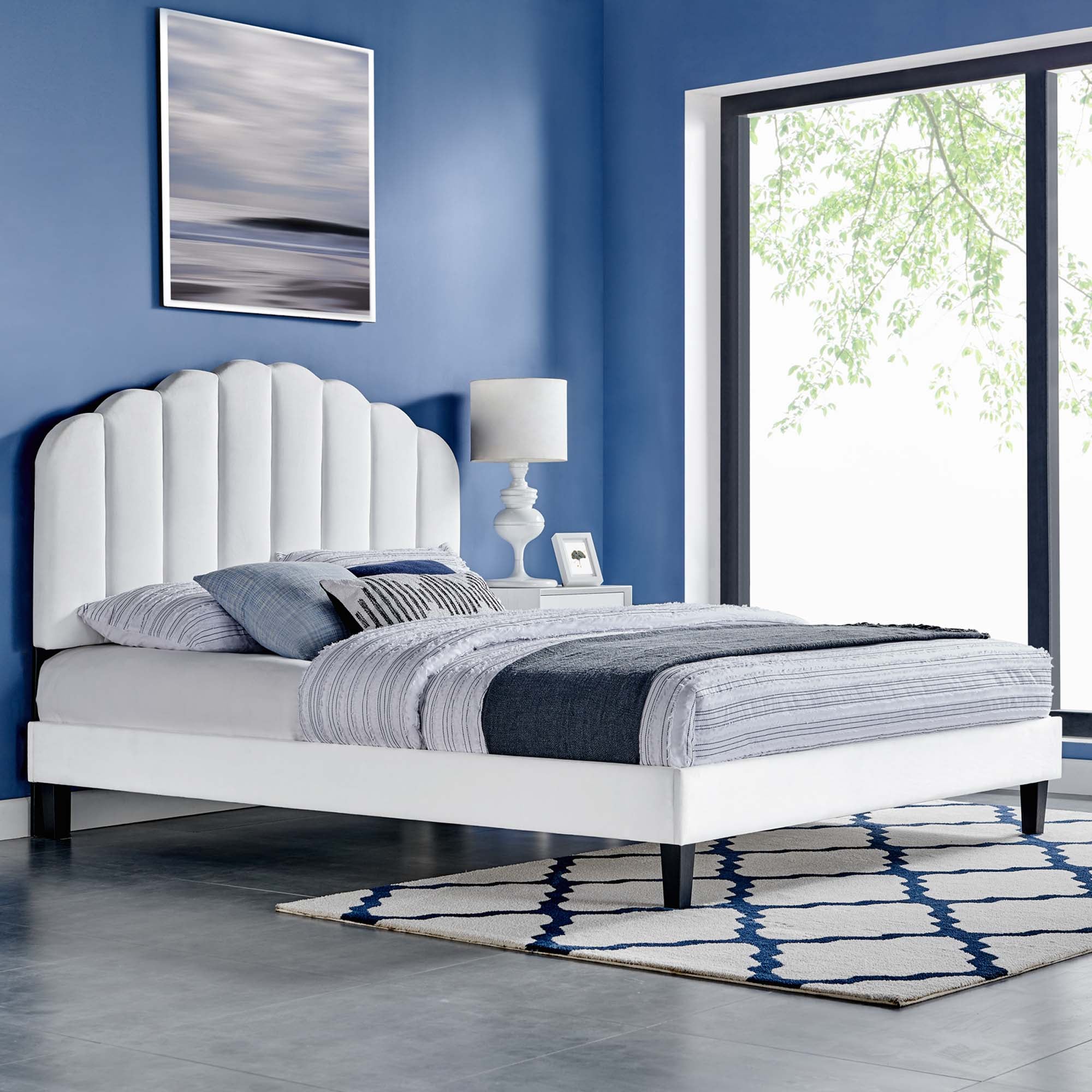 Daisy Performance Velvet Platform Bed