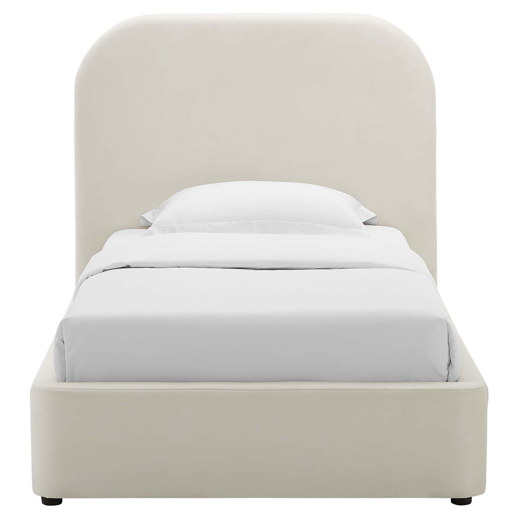 Keynote Performance Velvet Curved Platform Bed
