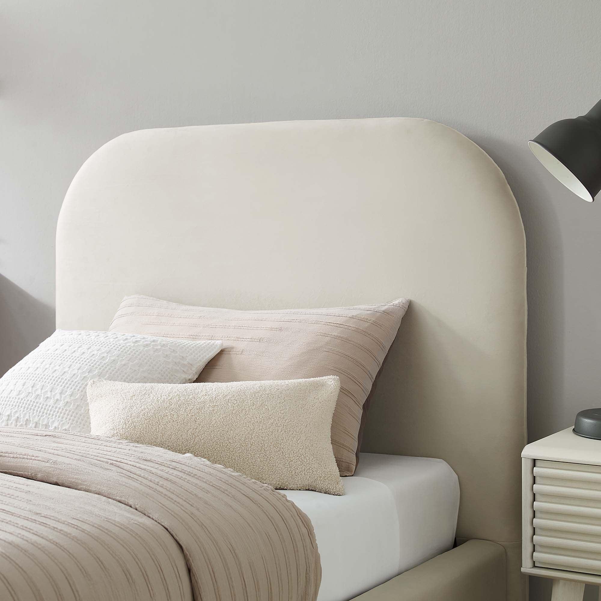 Keynote Performance Velvet Curved Platform Bed