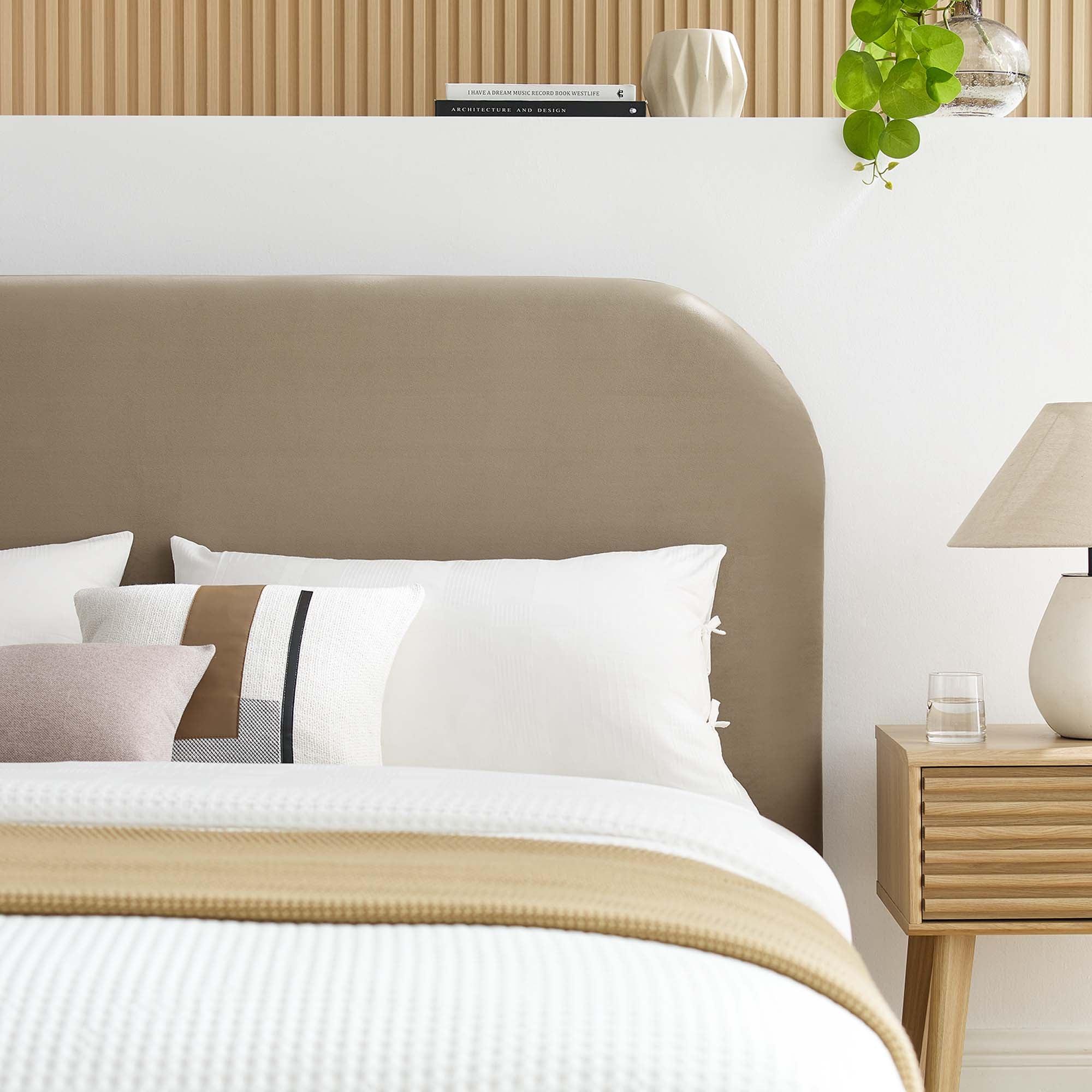 Keynote Performance Velvet Curved Platform Bed