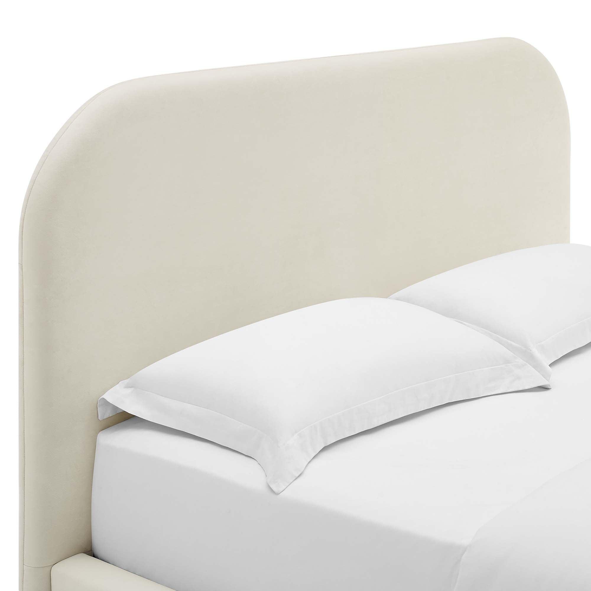 Keynote Performance Velvet Curved Platform Bed